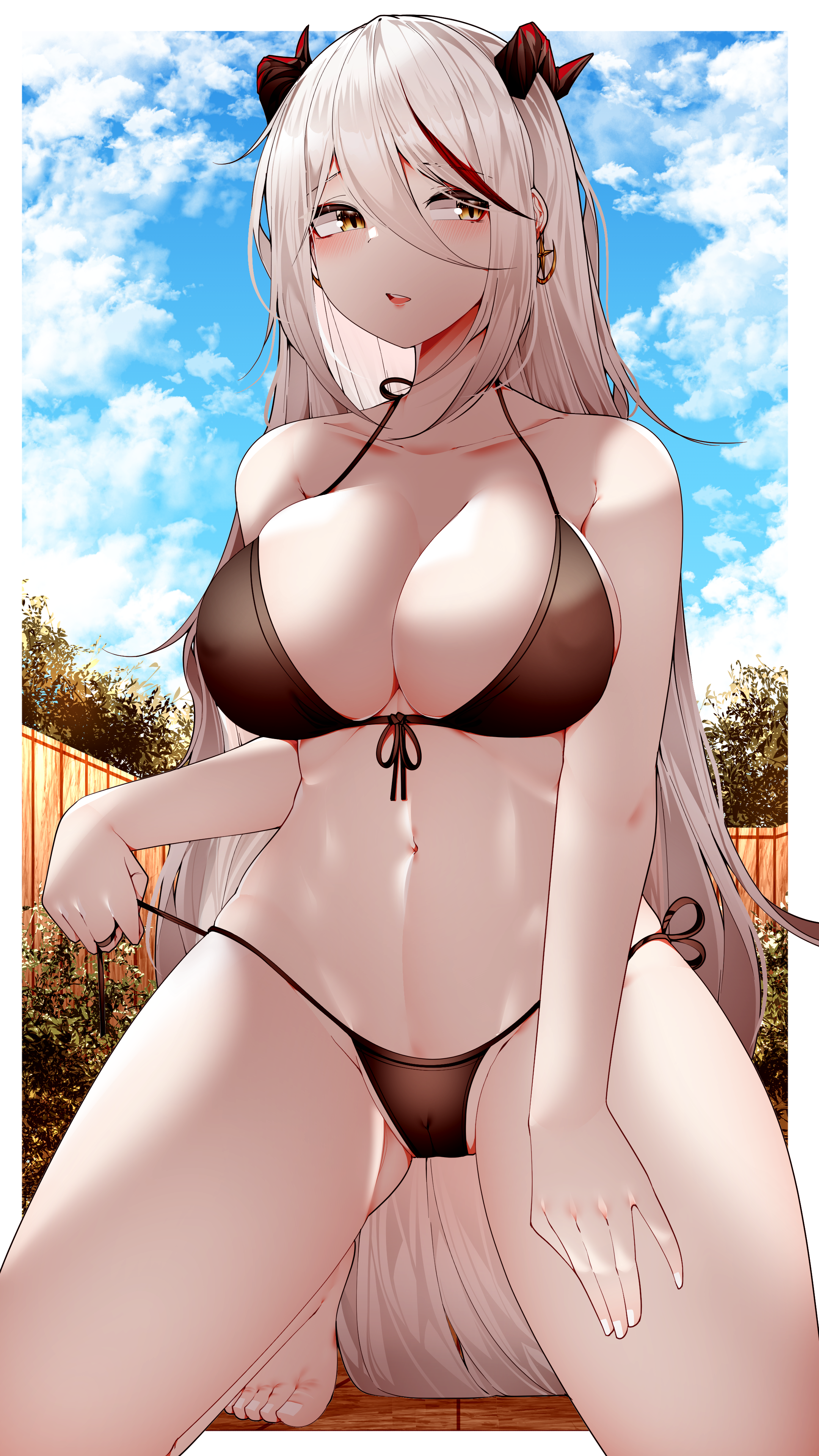 Anime 2160x3840 Azur Lane Ägir (Azur Lane) Samip anime girls bikini big boobs cleavage
