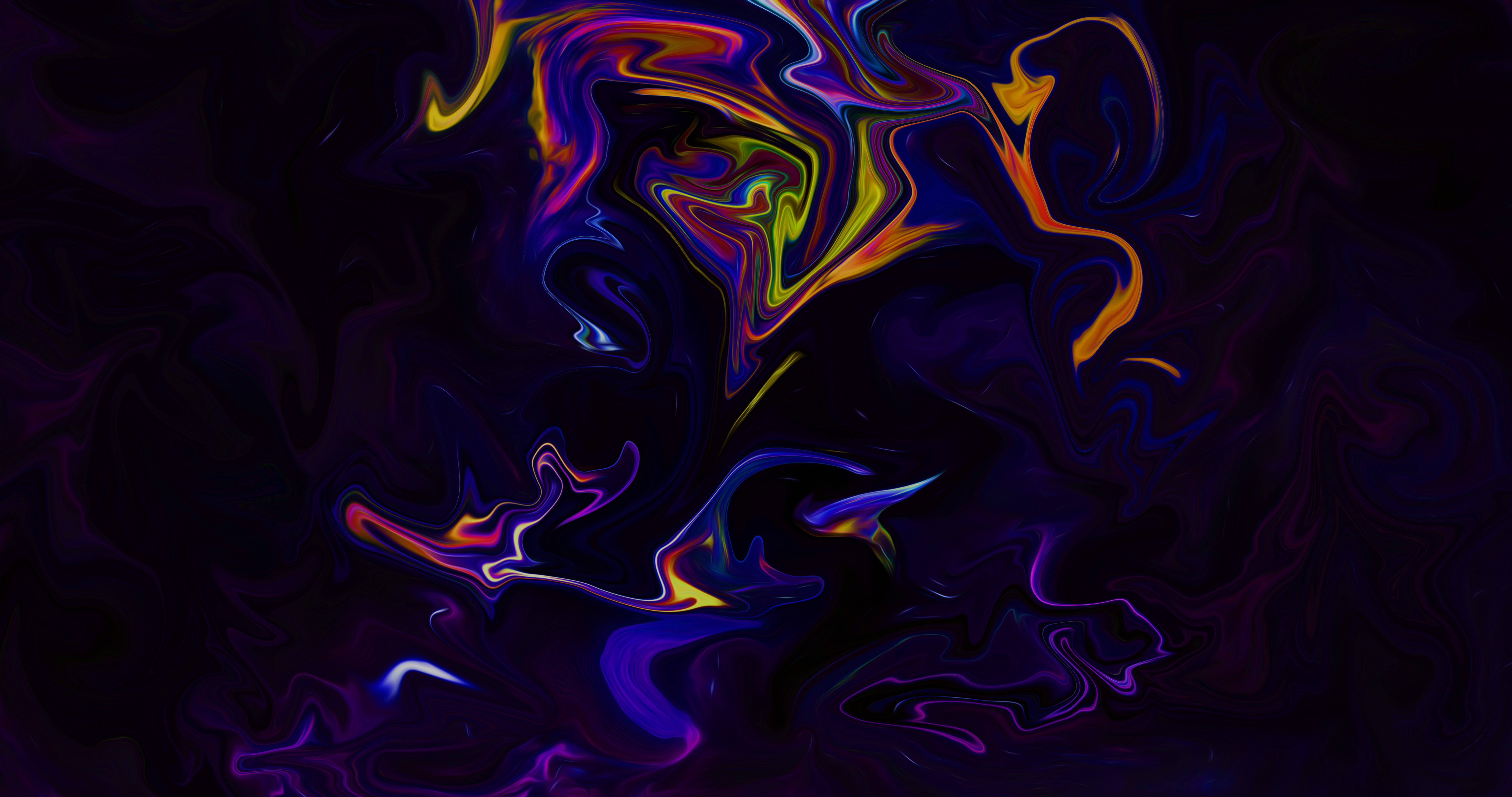 General 8192x4320 abstract shapes colorful fluid liquid artwork digital art paint brushes neon purple purple background dark 8 K
