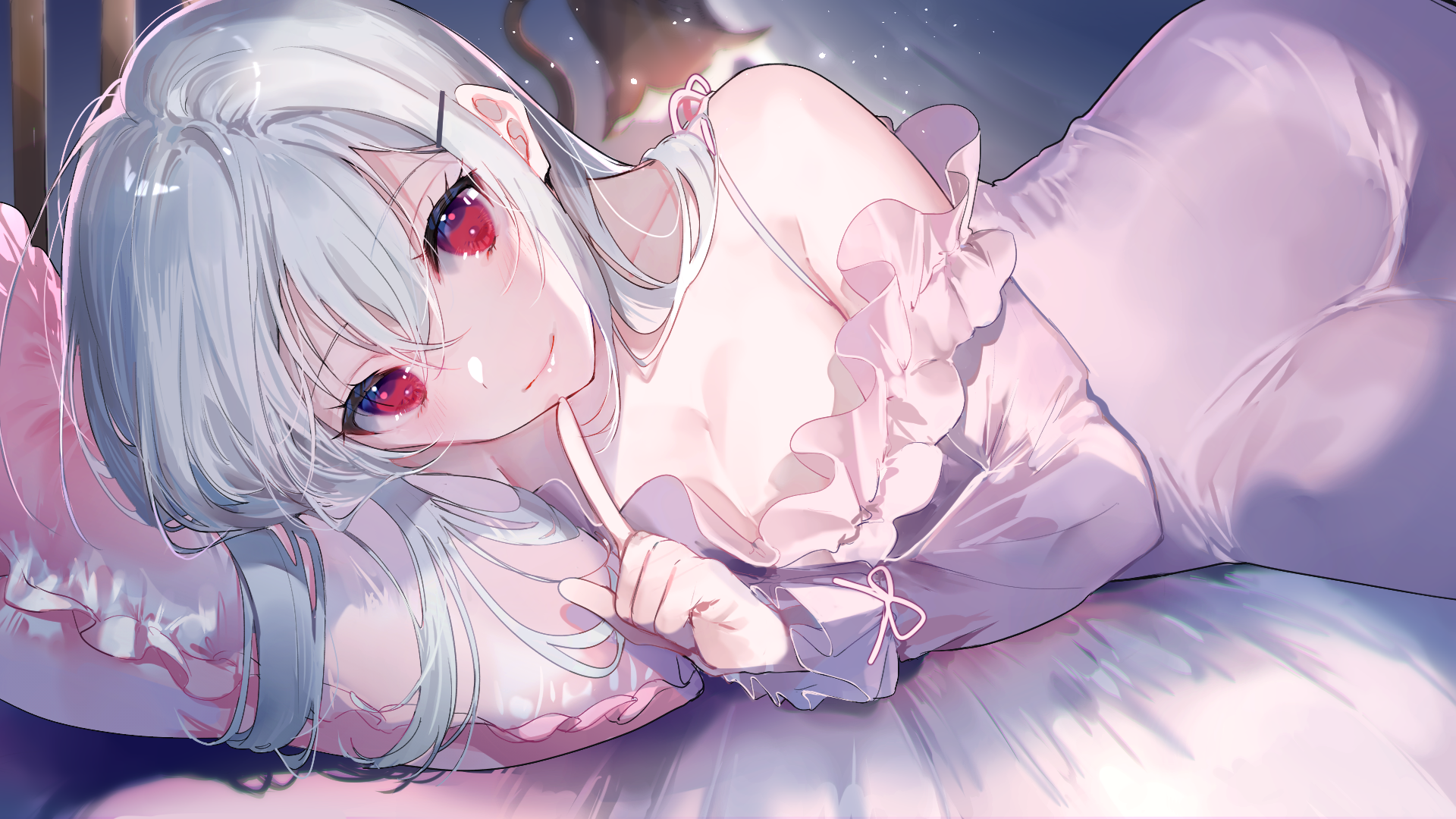 Anime 1920x1080 anime anime girls in bed lying on side