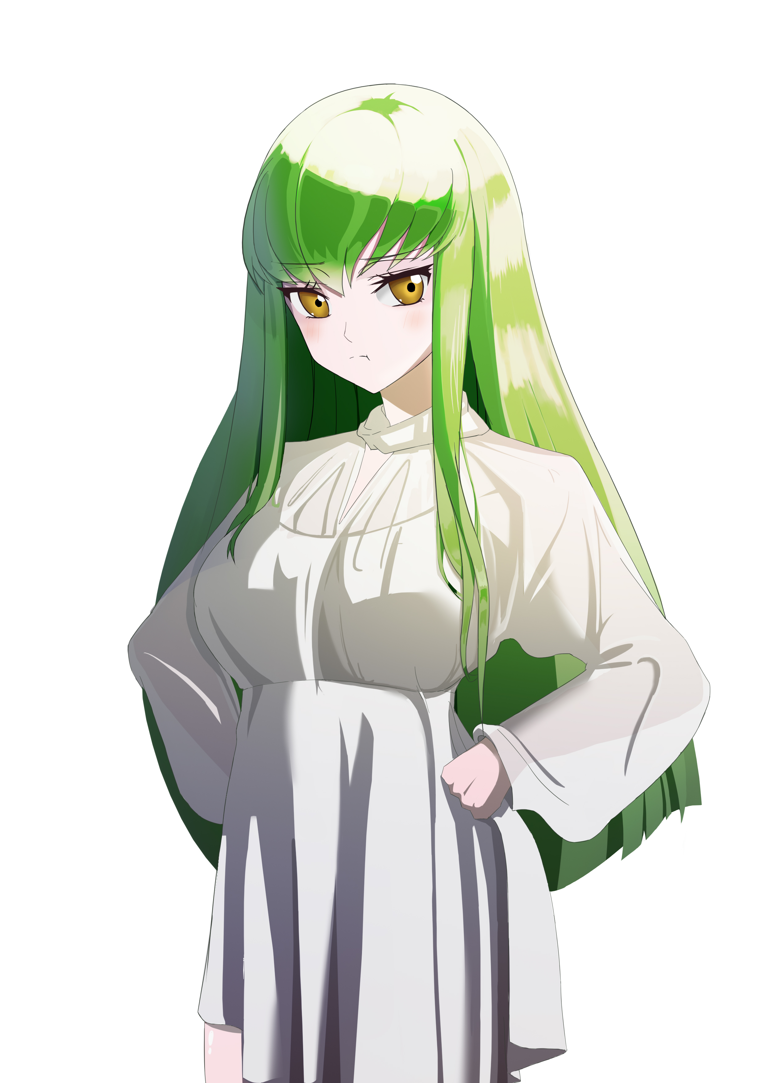 Anime 2479x3508 anime anime girls Code Geass C.C. (Code Geass) long hair green hair artwork digital art fan art