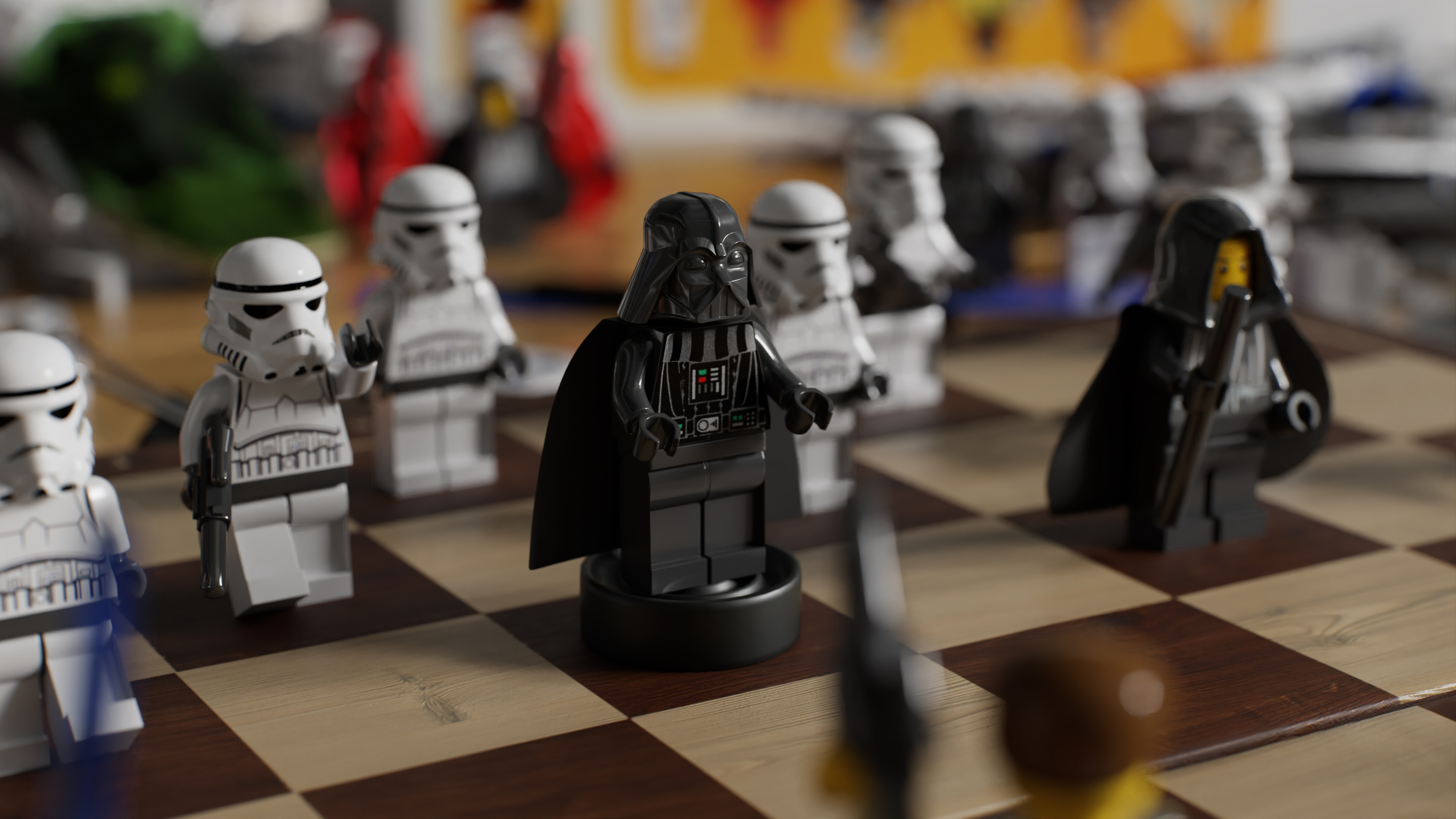 General 3840x2160 Star Wars toys chess board games LEGO Darth Vader Star Wars Villains movie characters