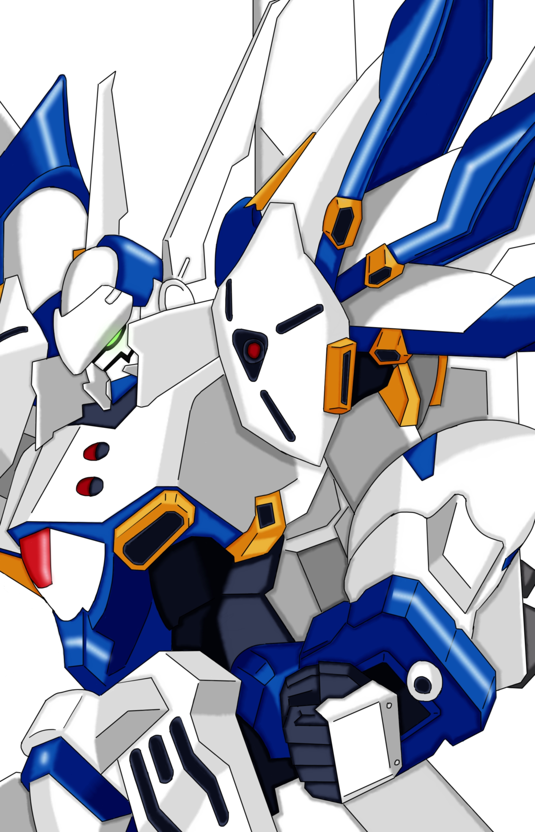 Anime 1800x2800 anime mechs Super Robot Taisen Weissritter artwork digital art fan art