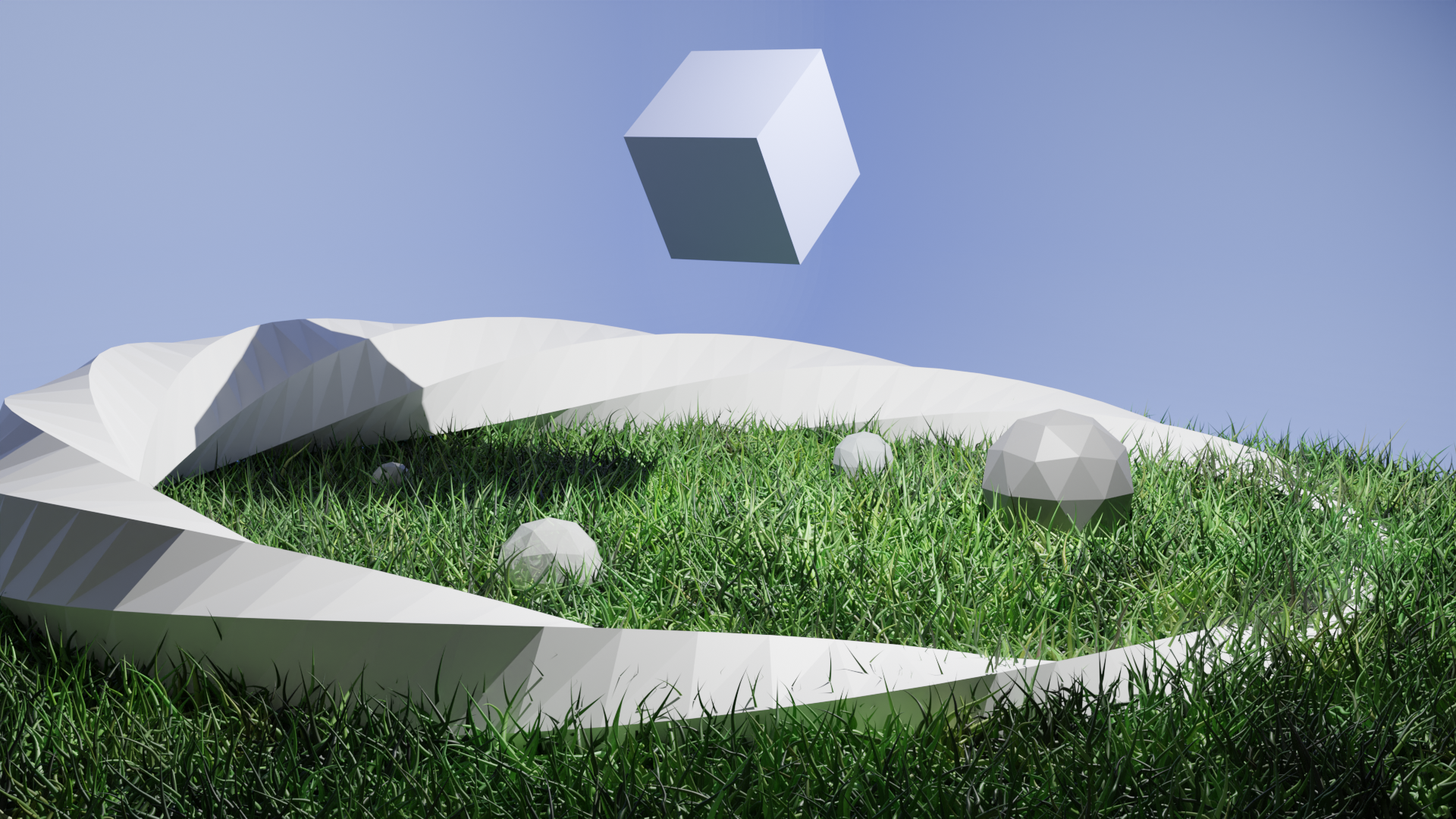 General 1920x1080 Blender shapes simple background minimalism cube CGI