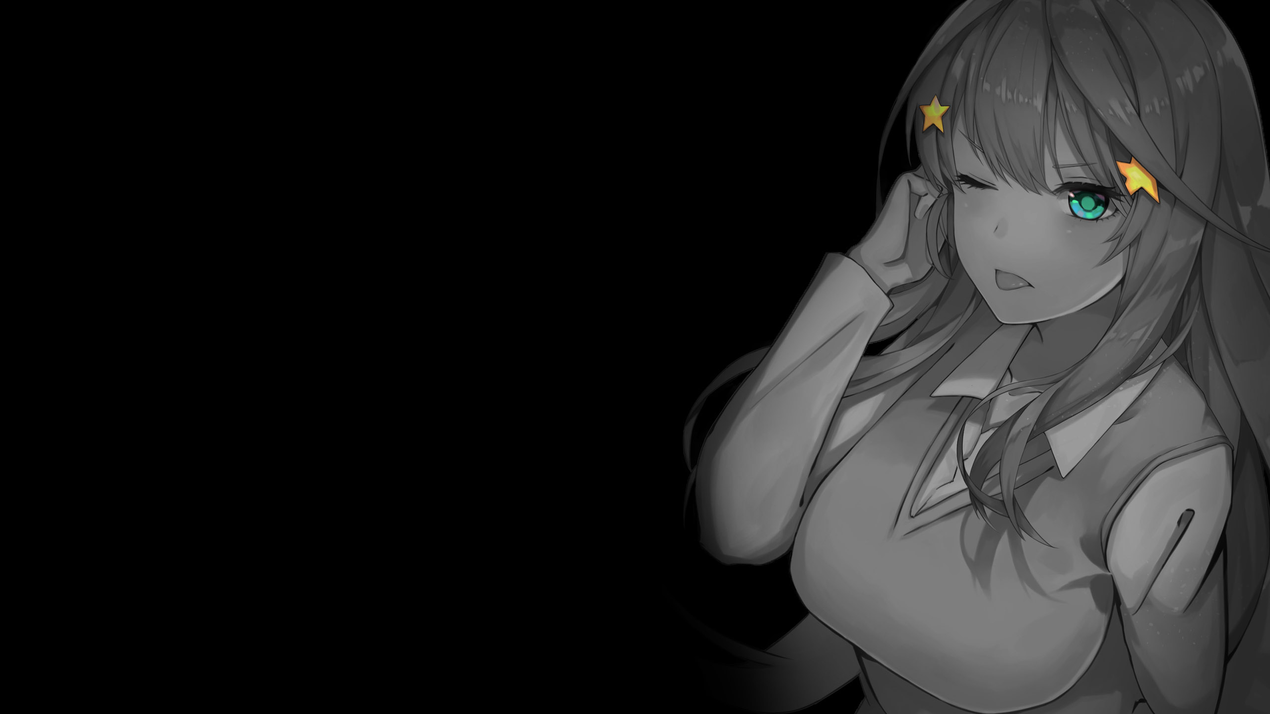 Anime 2560x1440 simple background dark background black background selective coloring anime girls 5-toubun no Hanayome