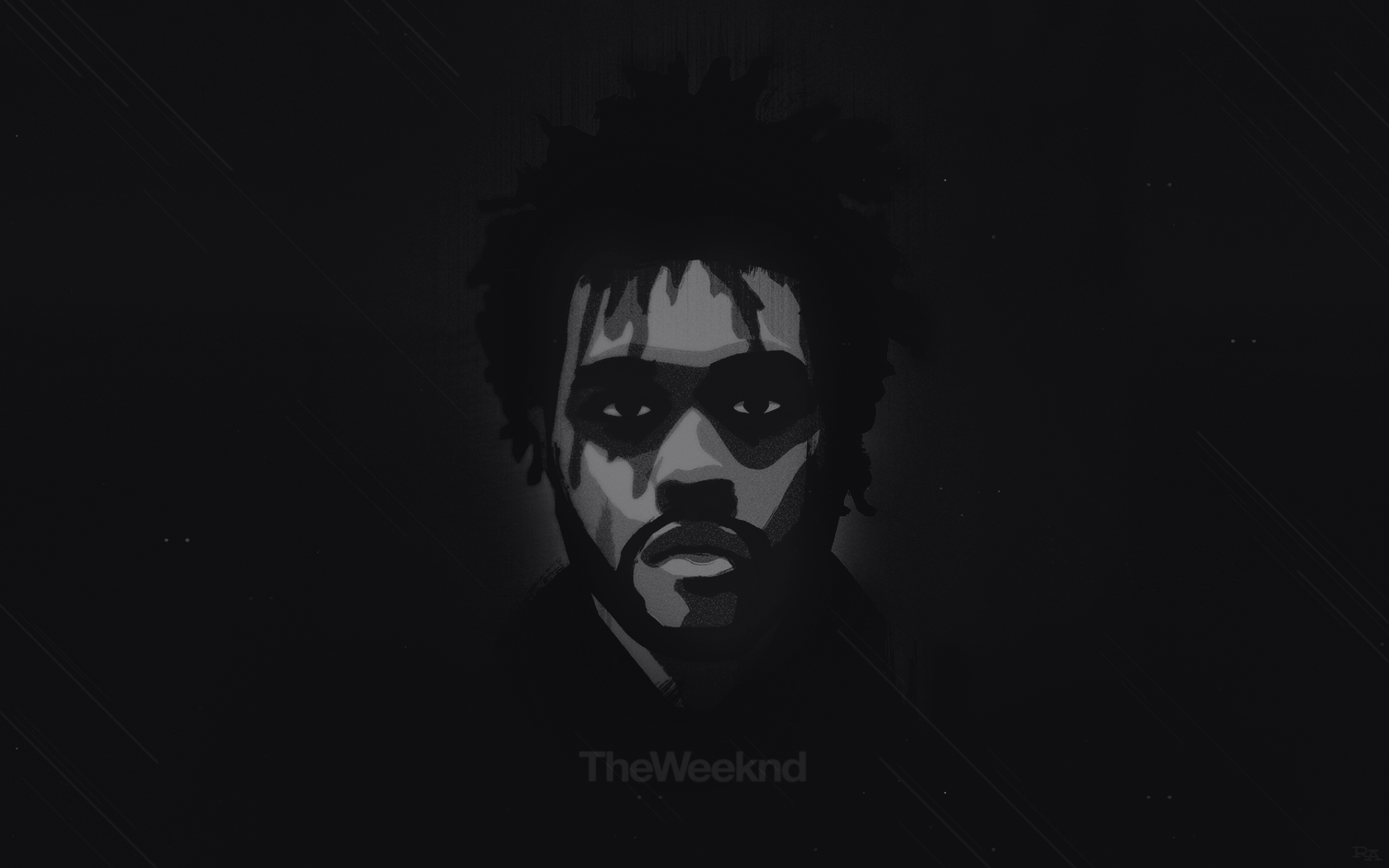 General 1680x1050 XO The Weeknd monochrome musician singer black simple background