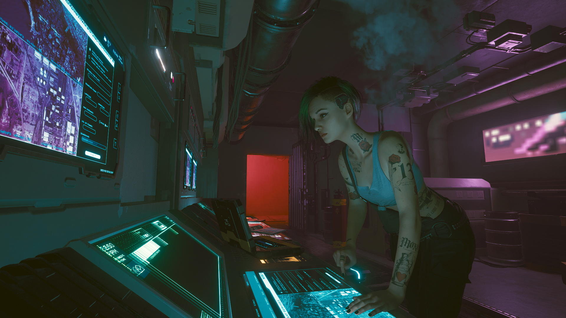 General 1920x1080 Judy Alvarez Cyberpunk 2077 CD Projekt RED short hair tattoo side shave video game girls video game characters