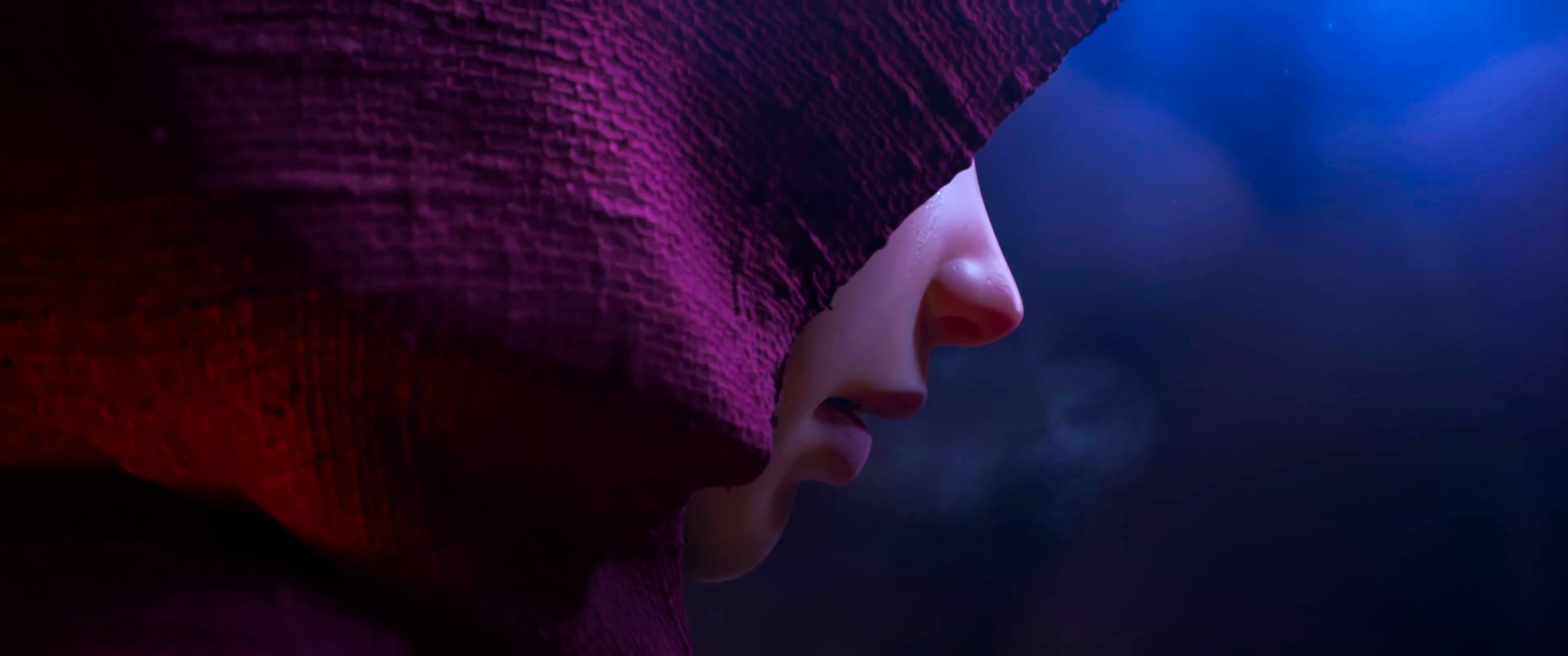 General 3822x1600 Legend of Deification animation face lips hoods profile closeup digital art ultrawide