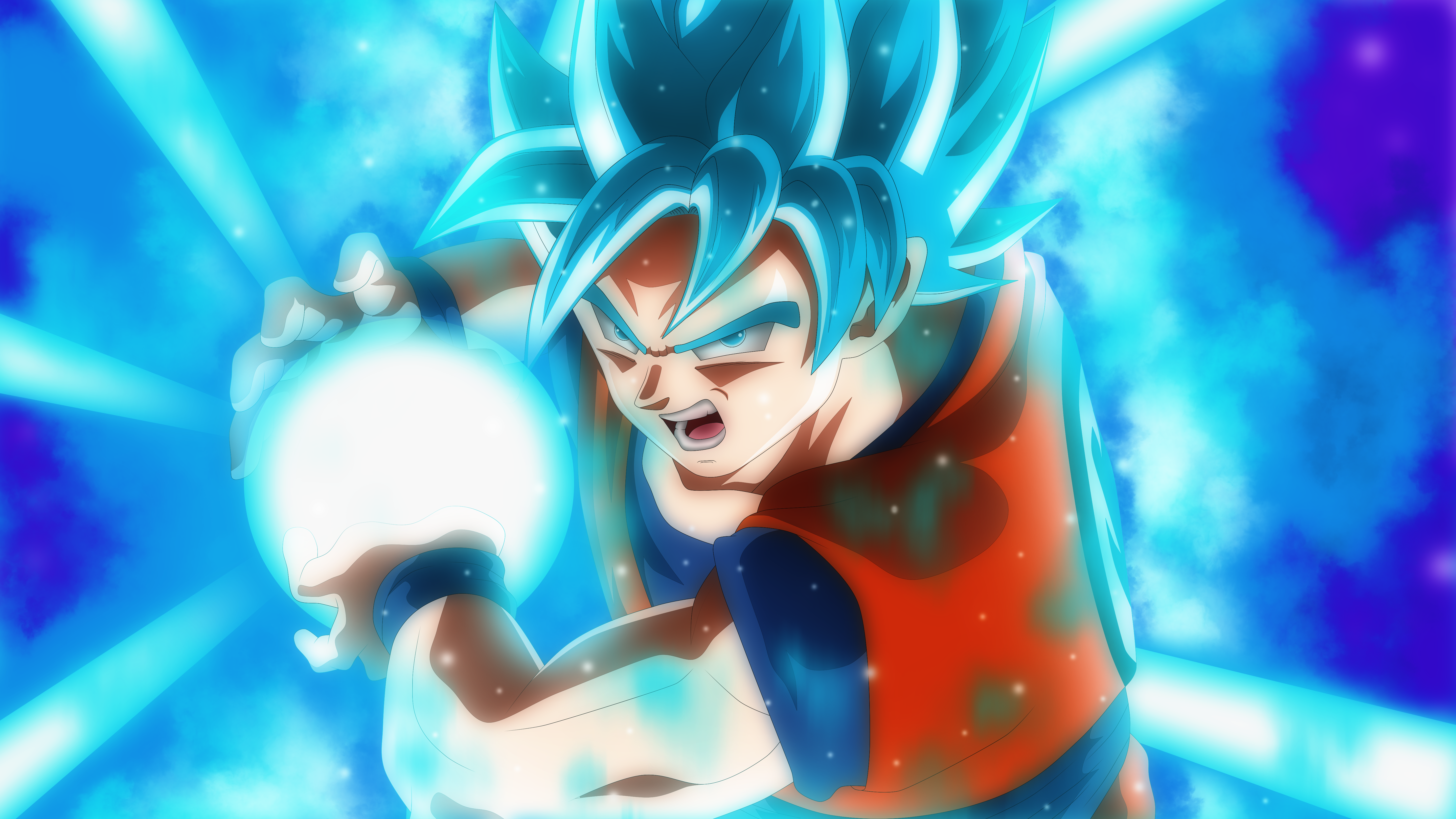 Anime 5760x3240 Dragon Ball Dragon Ball Super Son Goku Vegeta DRAGON BALL Z: KAKAROT Super Saiyan Blue Kamehameha