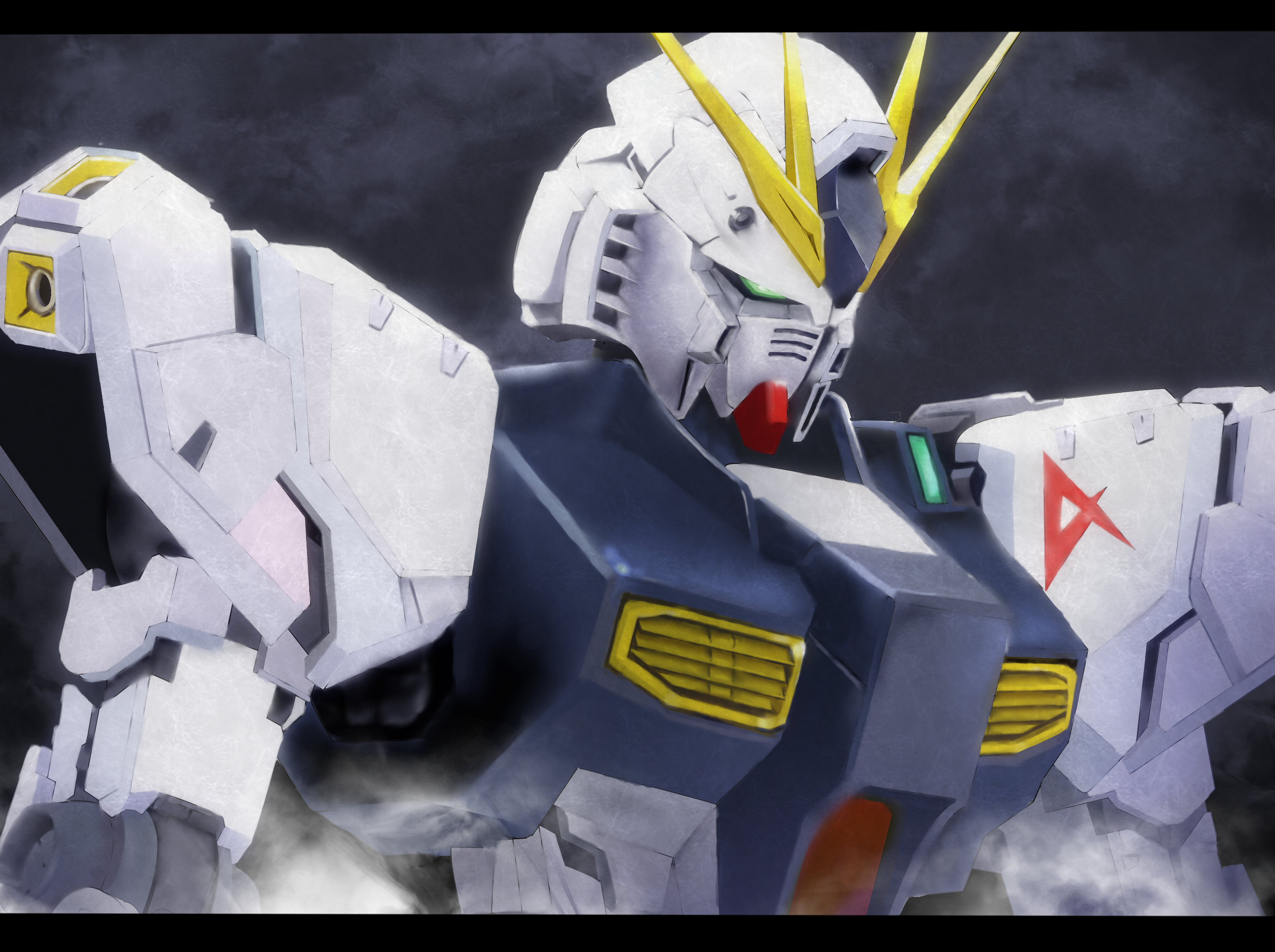 Anime 2894x2162 anime mechs Gundam Super Robot Taisen RX-93 v Gundam Mobile Suit Gundam Char&#039;s Counterattack artwork digital art fan art