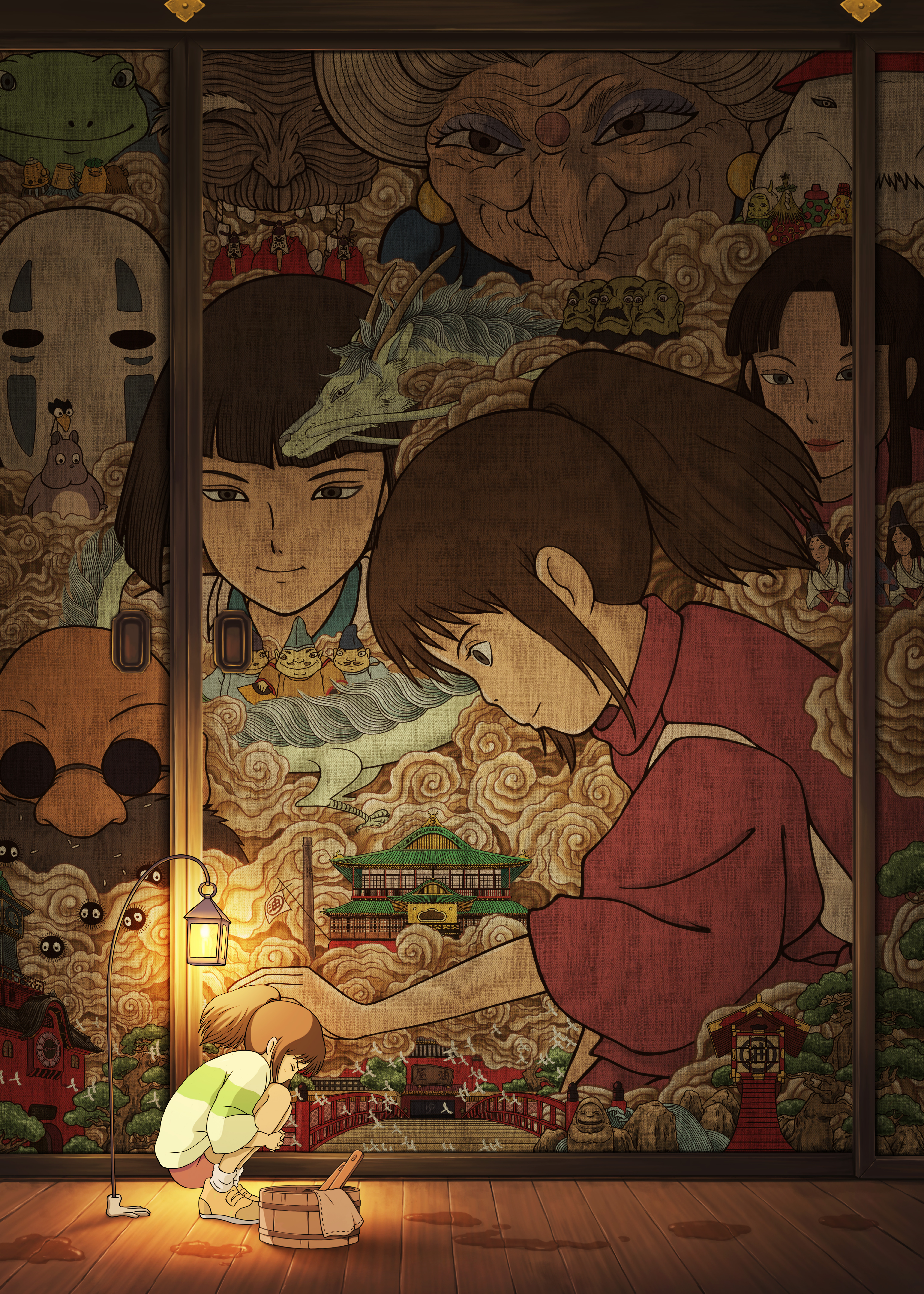 Anime 5852x8192 Spirited Away Hayao Miyazaki Chihiro anime anime girls anime boys artwork Studio Ghibli
