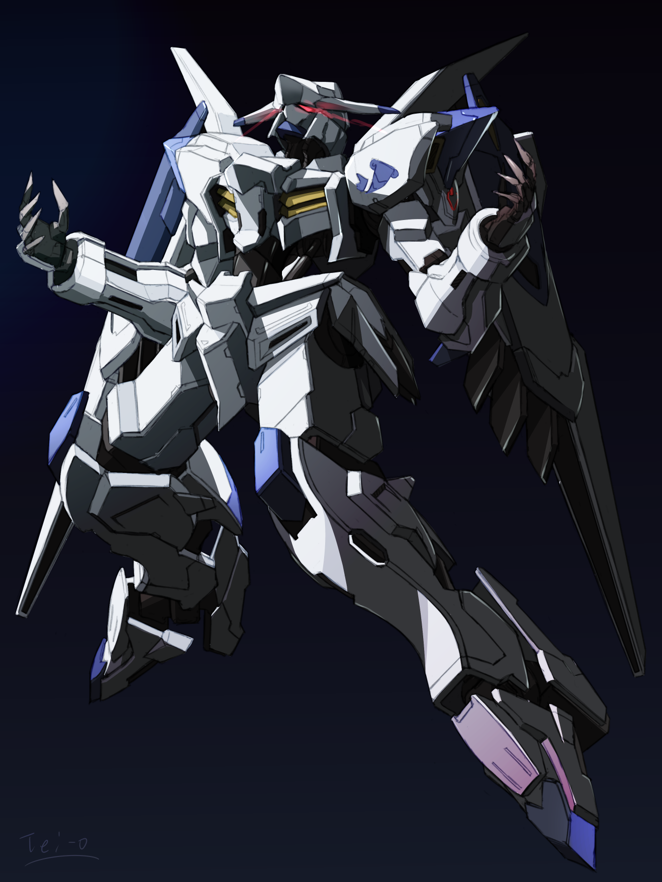 Anime 1350x1800 Mobile Suit Gundam: Iron-Blooded Orphans Gundam Bael anime mechs Super Robot Taisen artwork digital art fan art