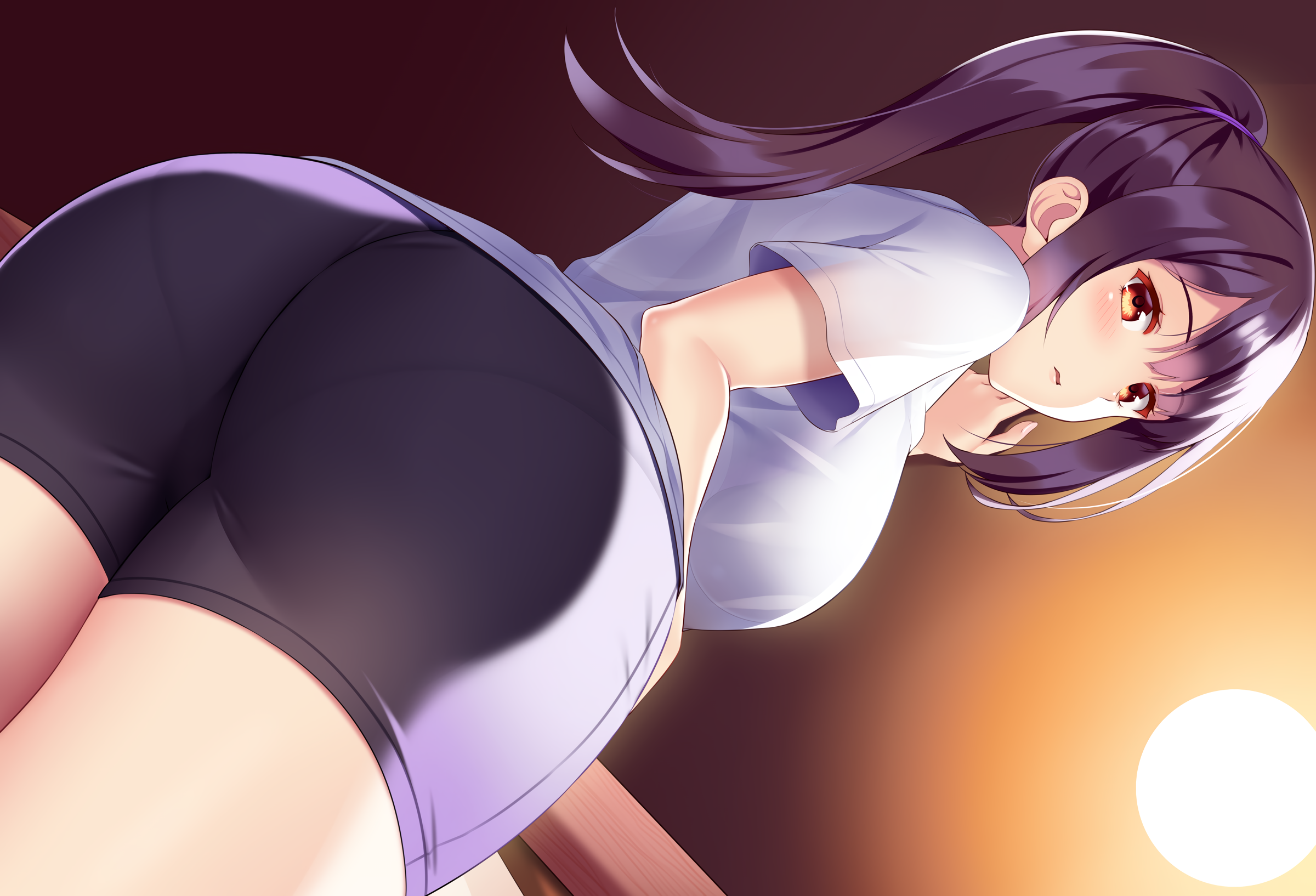 Anime 2400x1634 anime anime girls ass gym clothes sportswear ponytail artwork huyumitsu