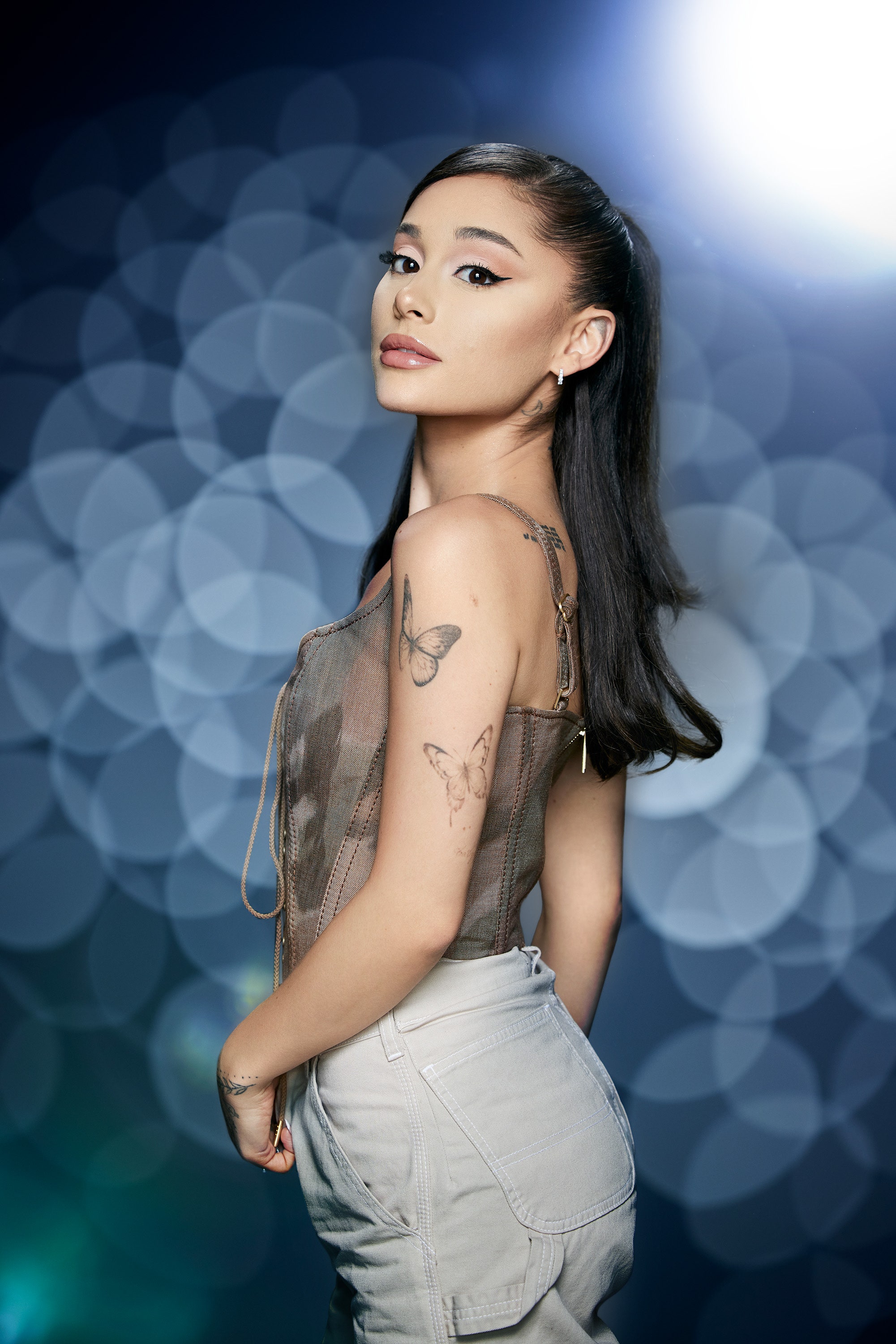People 2001x3000 Ariana Grande women singer actress dark hair tattoo women indoors long hair makeup portrait display