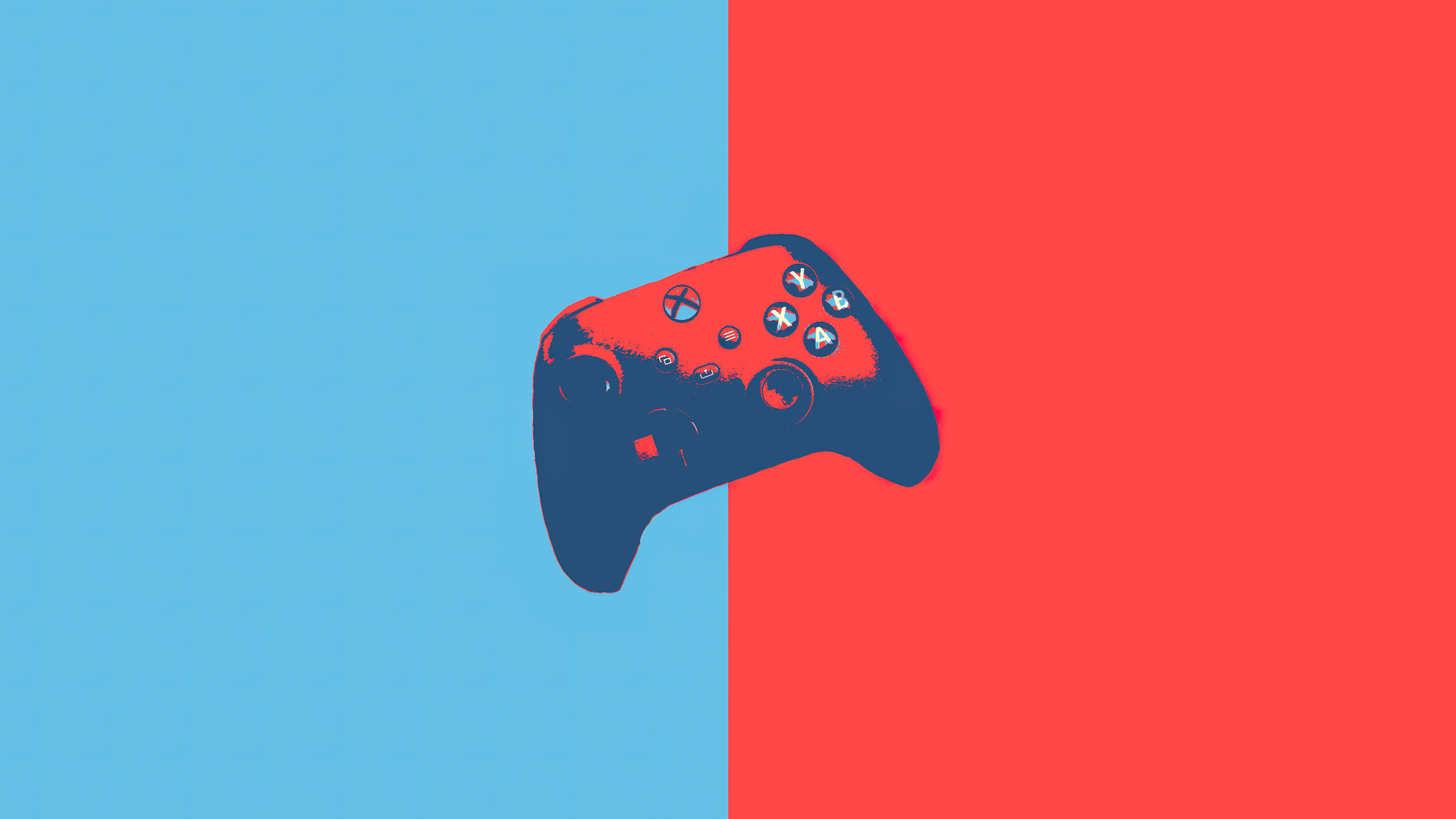 General 3840x2160 Xbox controllers digital art simple background two tone minimalism