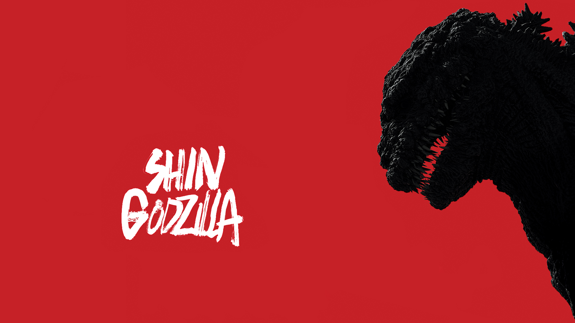 General 1920x1080 Shin Godzilla  movies creature Godzilla red background kaiju simple background digital art