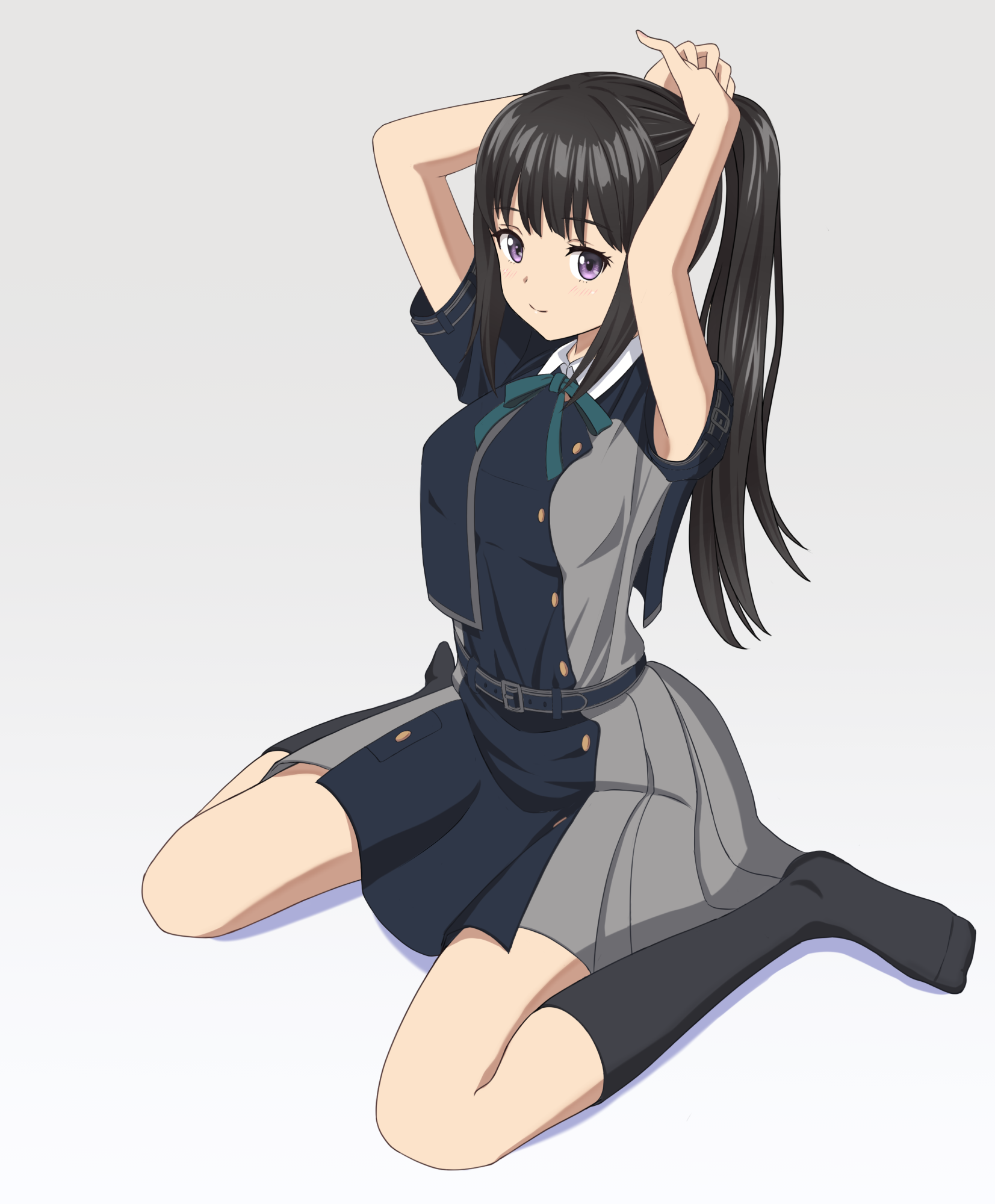 Anime 1653x2000 anime anime girls Lycoris Recoil Inoue Takina long hair black hair solo artwork digital art fan art