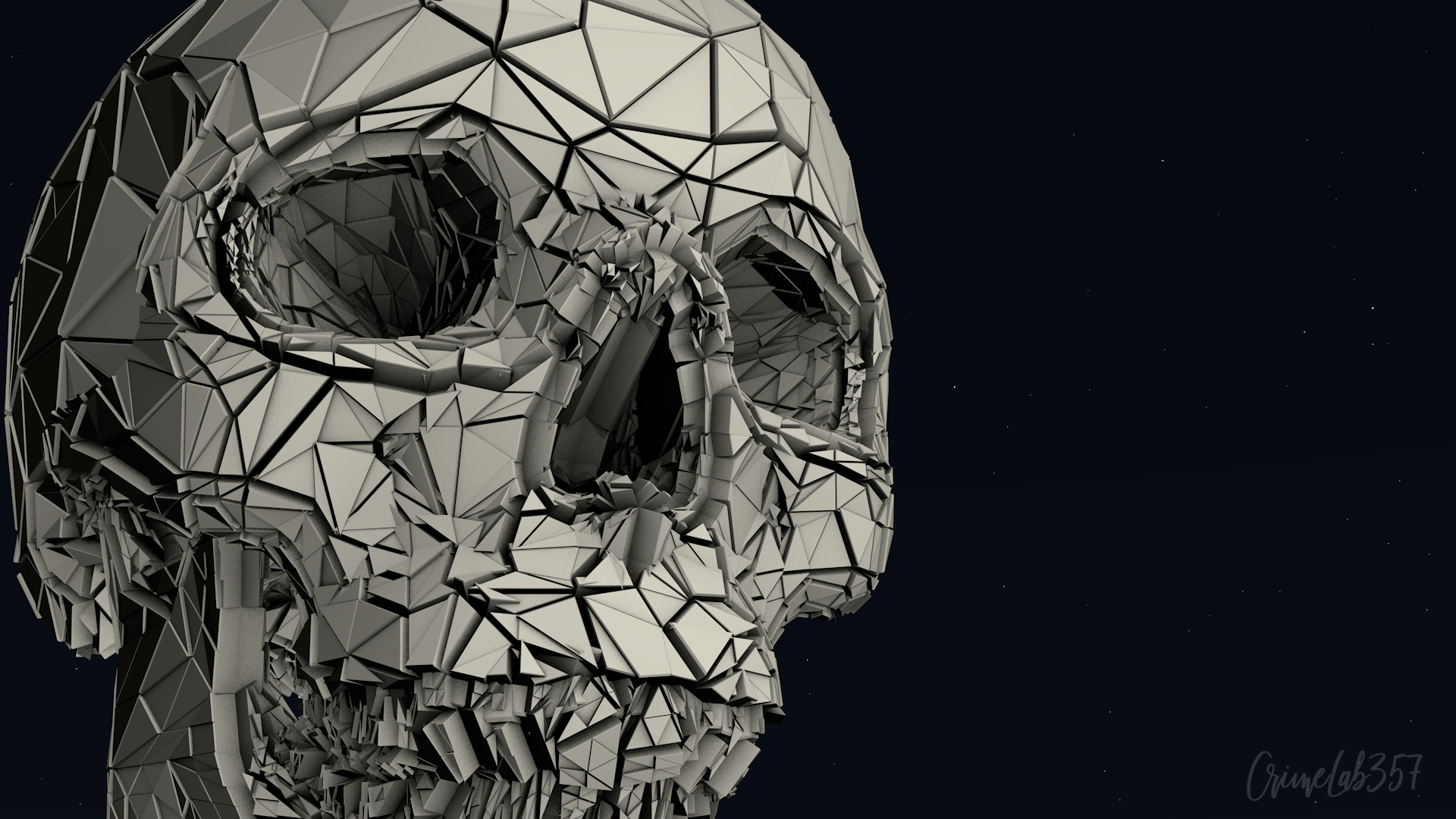 General 1920x1080 3D Abstract 3D fractal watermarked skull