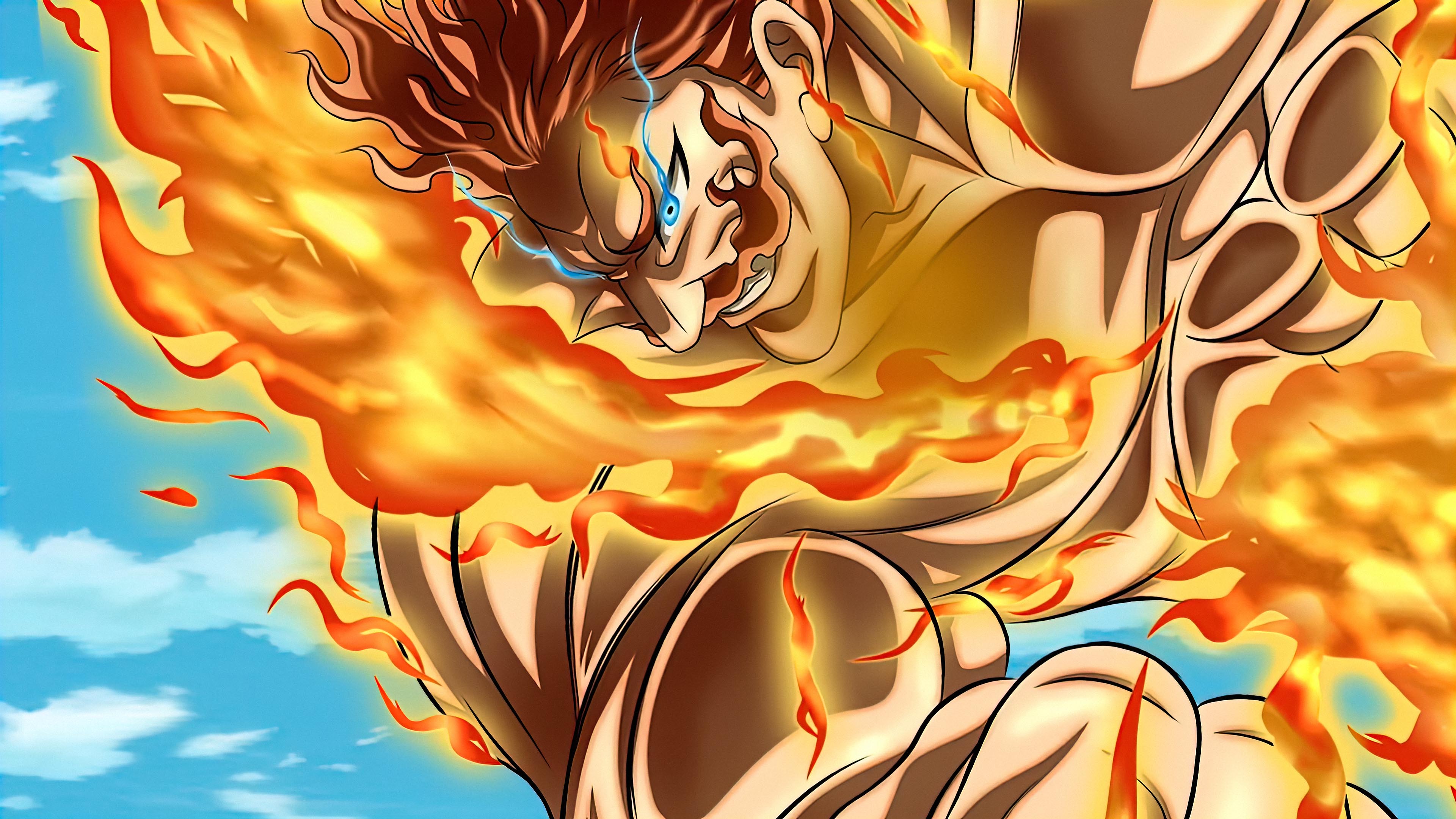 Anime 3840x2160 Escanor  Nanatsu no Taizai anime boys anime anime men burning fire