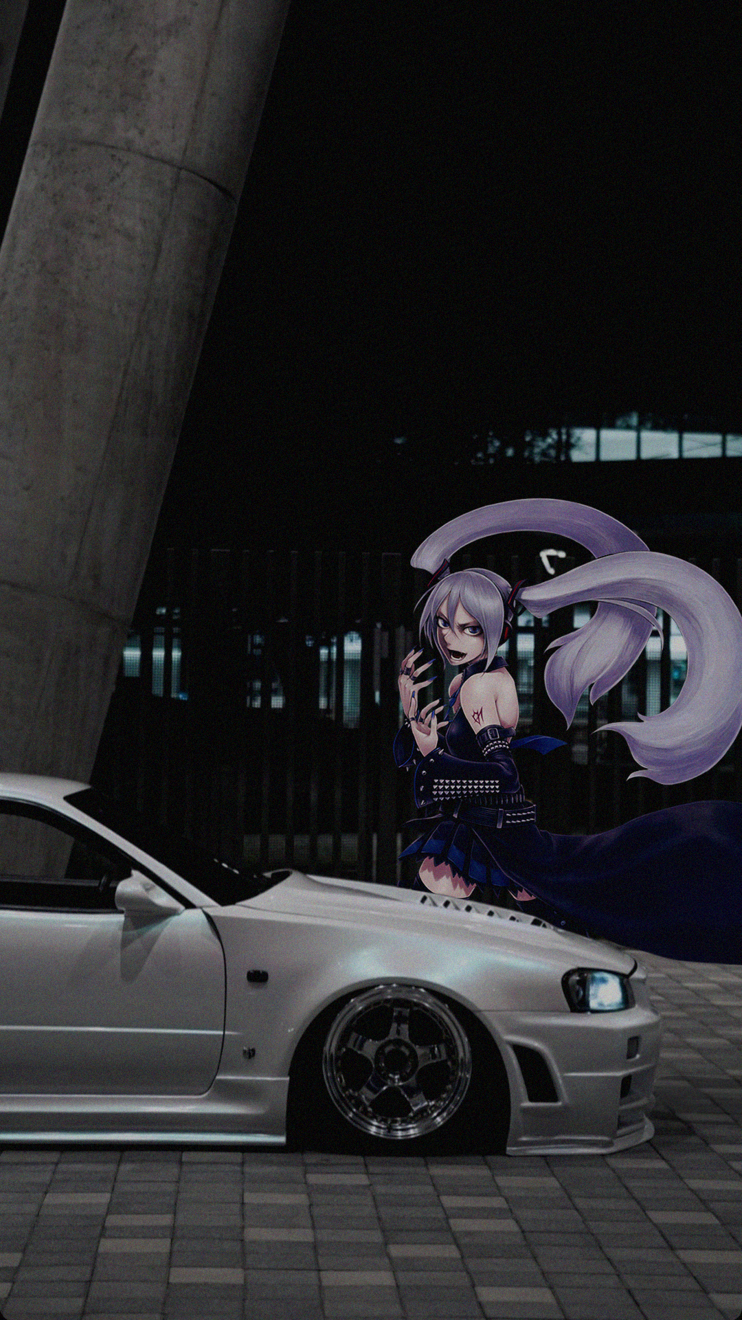 Anime 1080x1921 hagane miku Nissan Skyline R34 anime girls Japanese cars car video games
