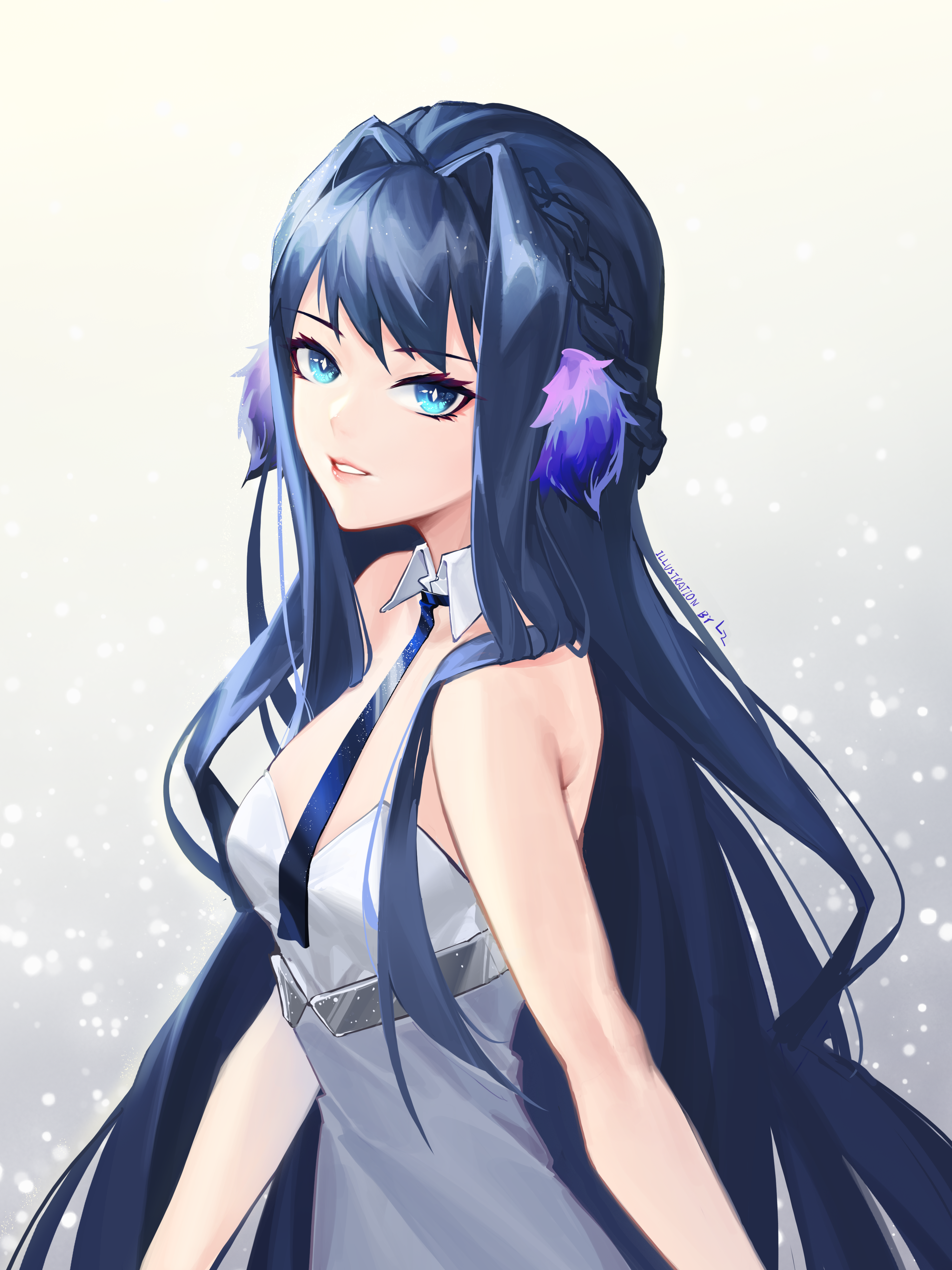 Anime 3000x4000 anime anime girls Arknights Astesia (Arknights) long hair blue hair solo artwork digital art fan art