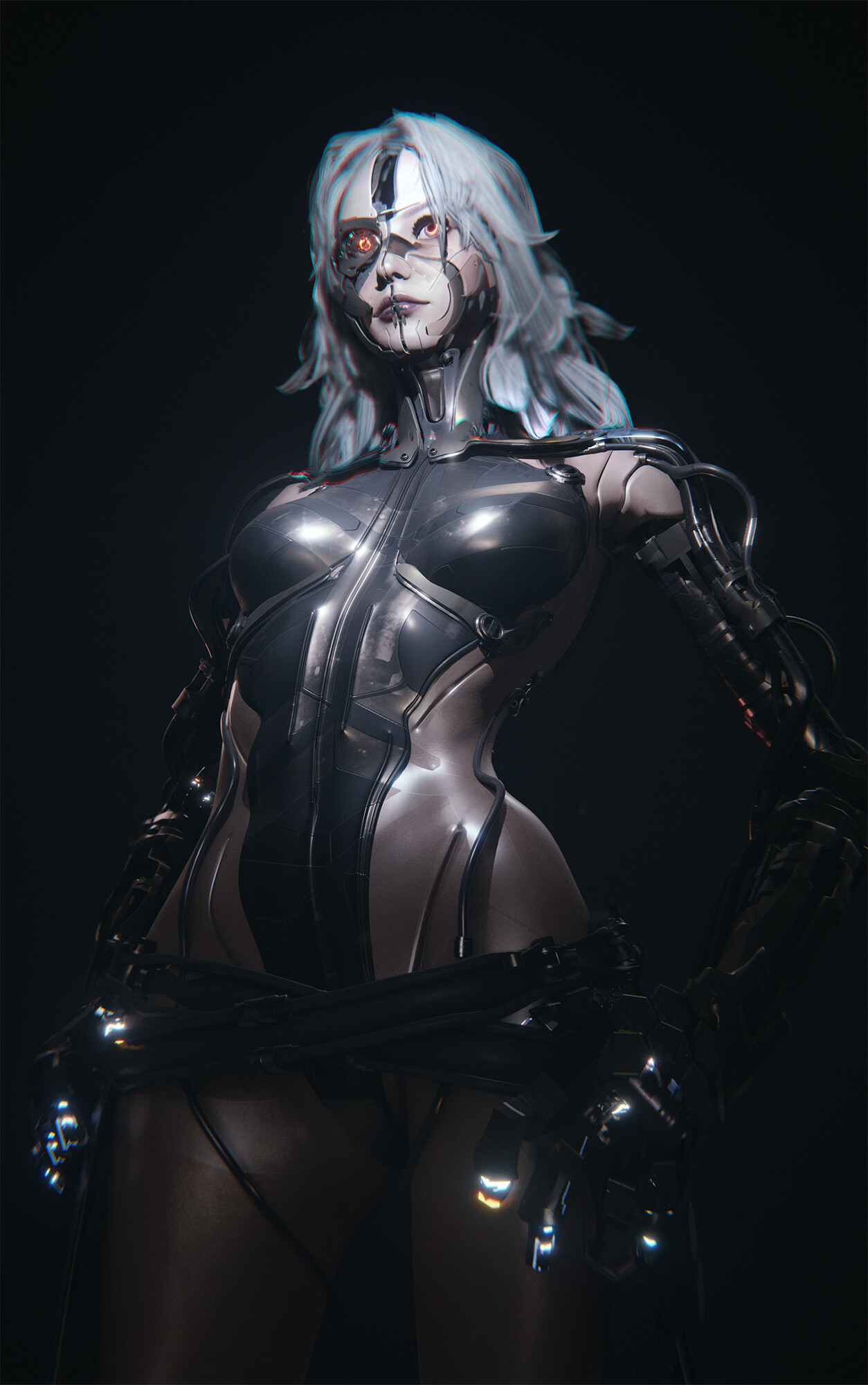 General 1254x2000 Gu Junyi artwork ArtStation science fiction women machine cyborg futuristic