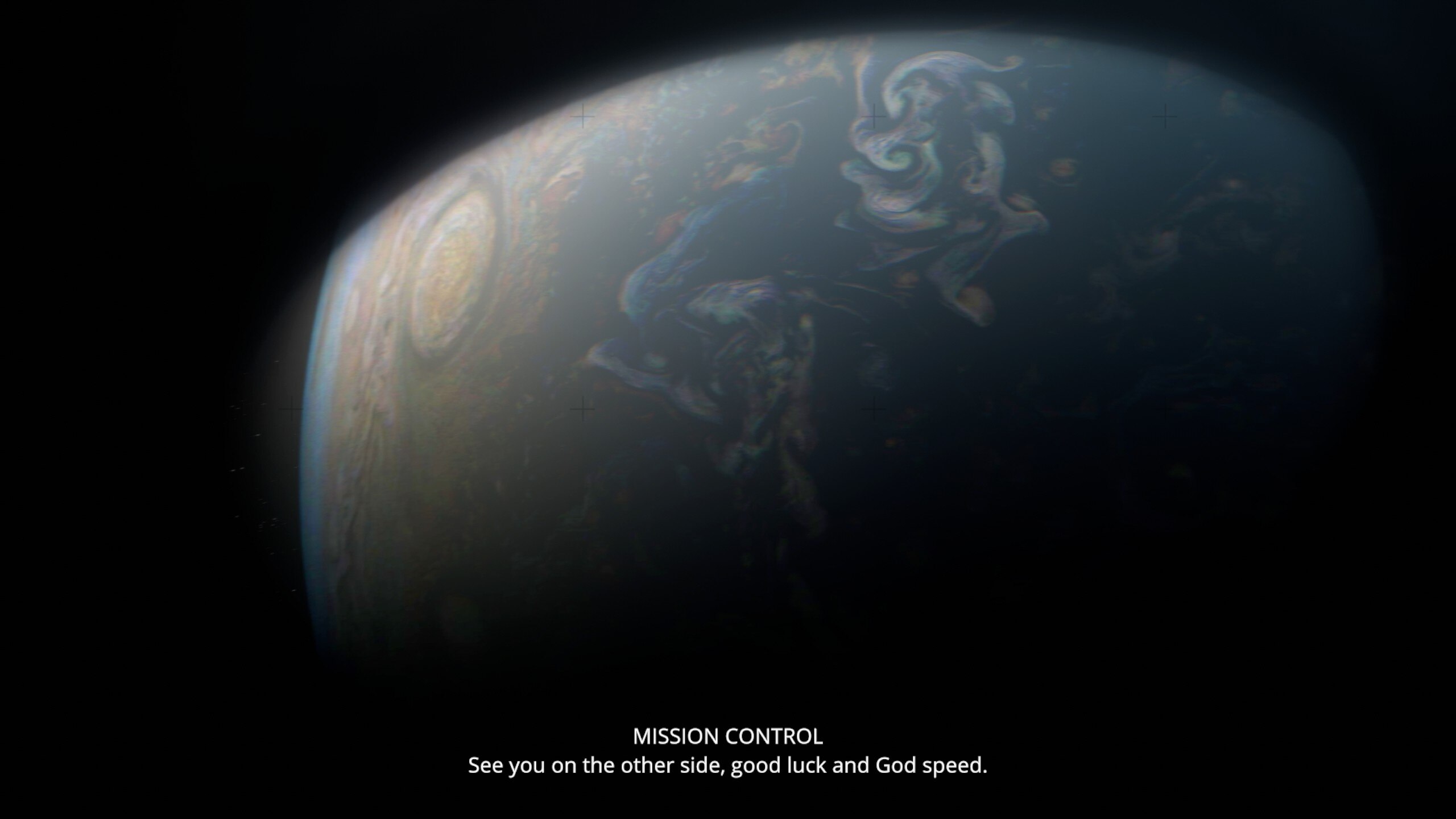 General 2560x1440 video games screen shot Exo One space planet text film grain