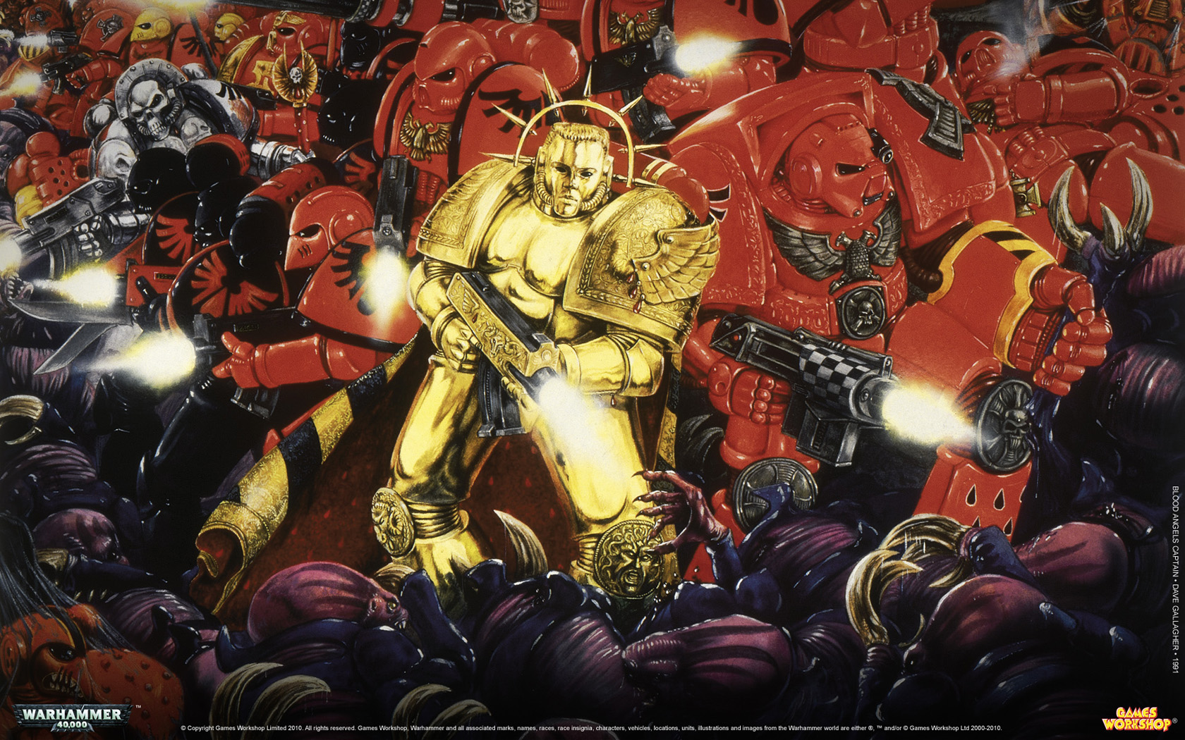 General 1680x1050 Warhammer 40,000 Blood Angels battle video games video game characters