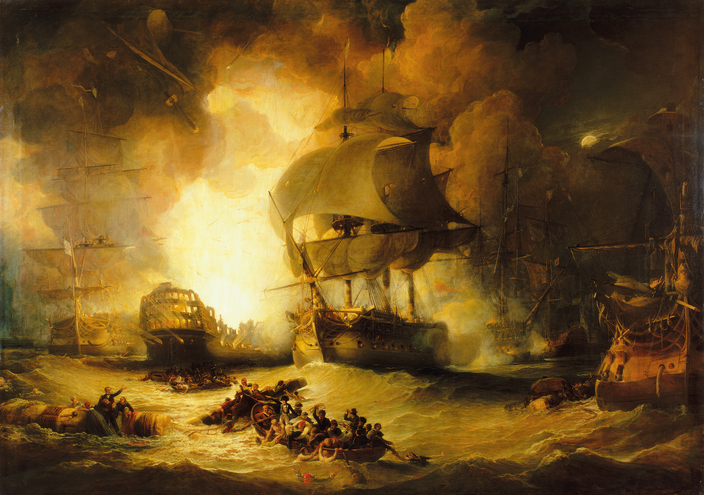General 2304x1619 Battle of the Nile boat classic art digital art sailing ship sailing clouds water ship Royal Navy waves