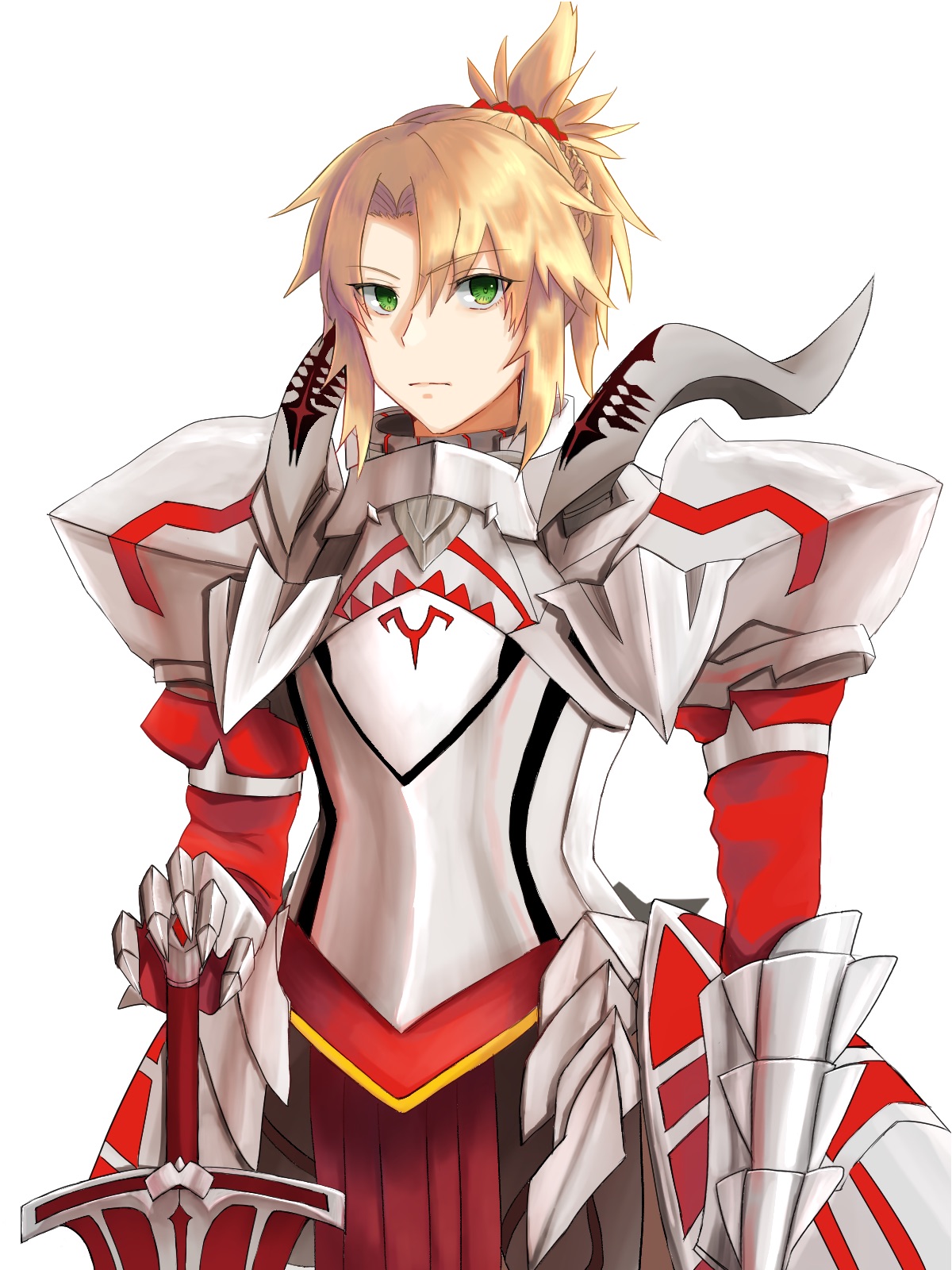 Anime 1200x1600 anime anime girls Fate series Fate/Apocrypha  Fate/Grand Order Mordred (Fate/Apocrypha) ponytail long hair blonde artwork digital art fan art