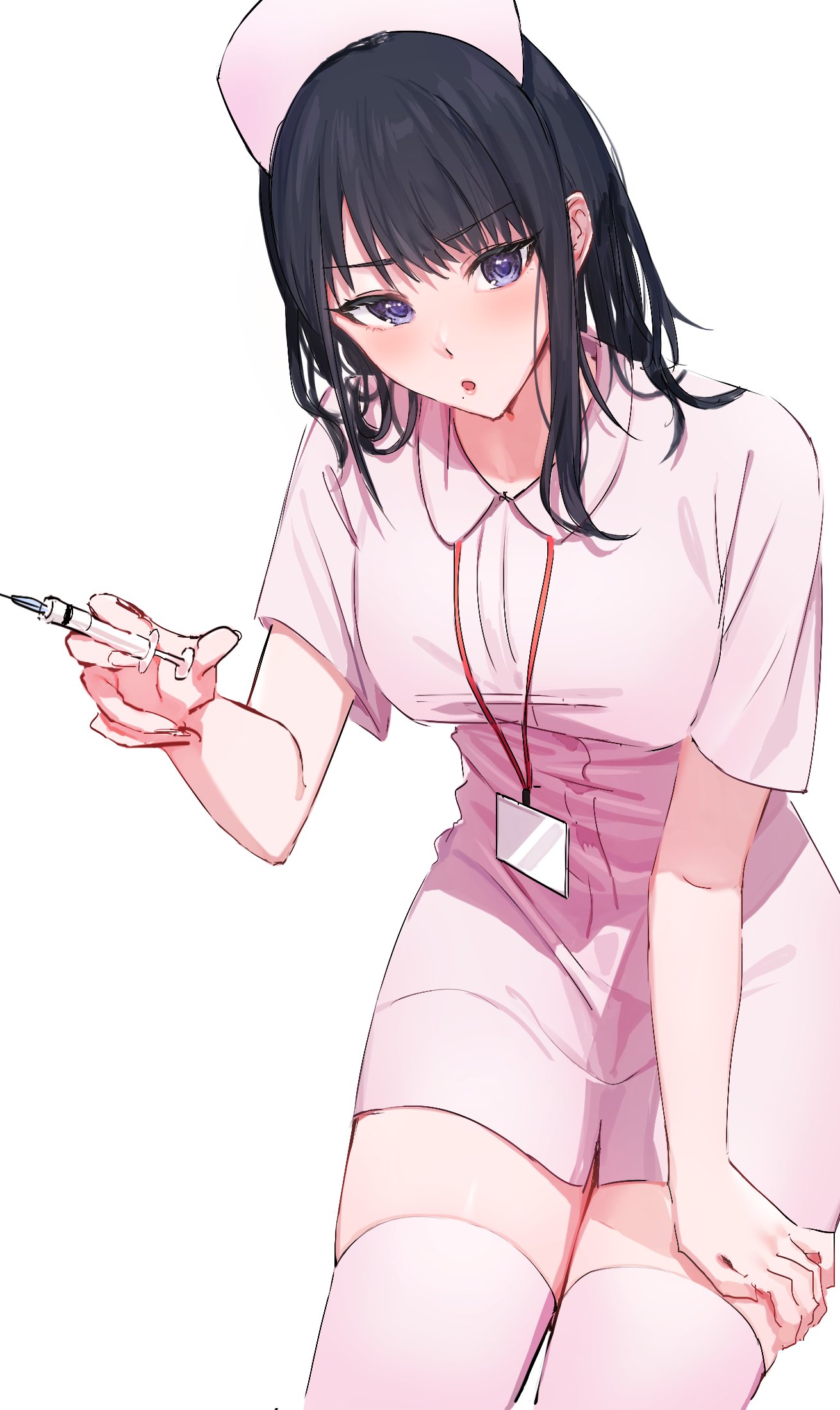 Anime 1311x2200 anime anime girls original characters nurse outfit artwork digital art fan art nurses needles