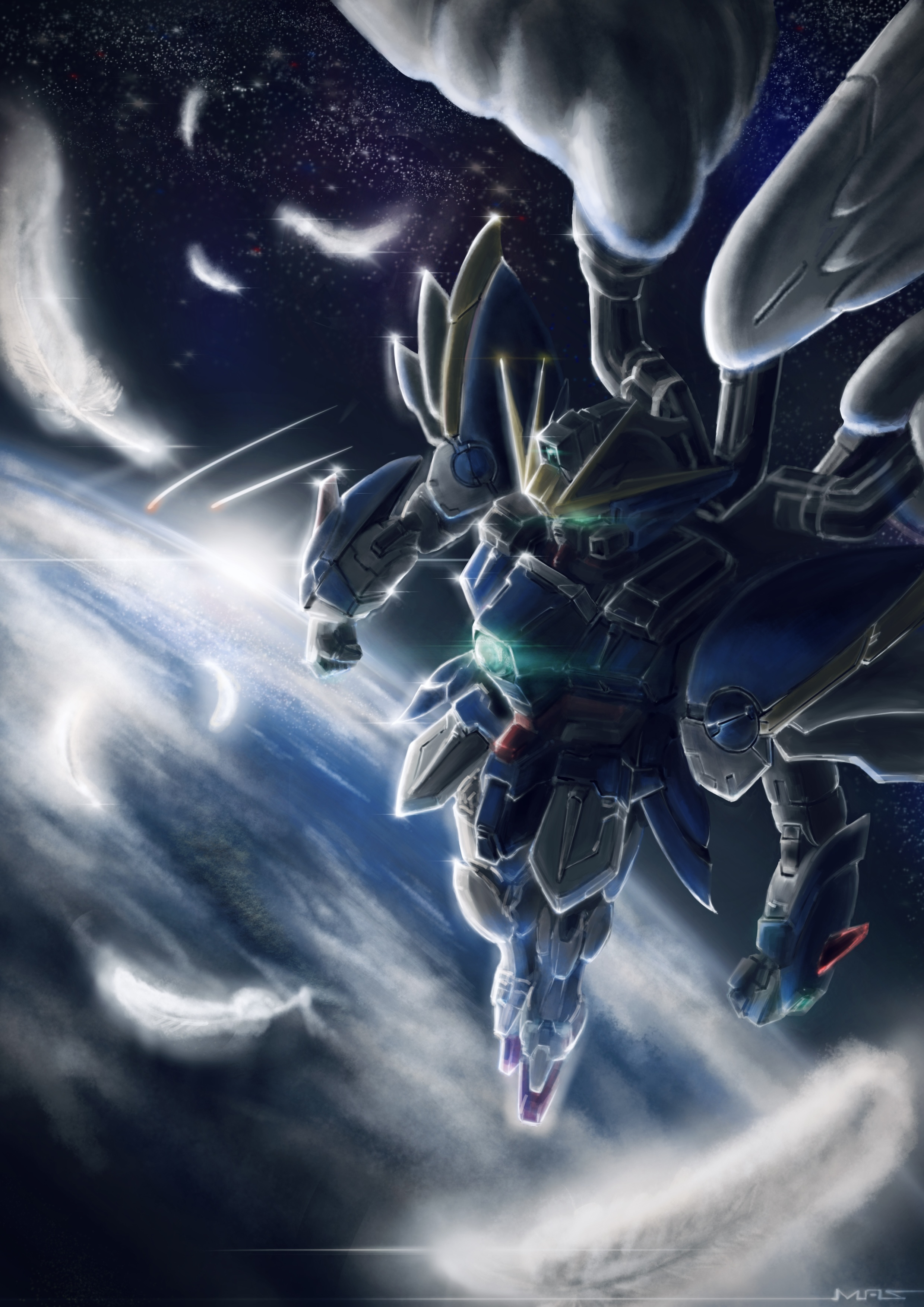 Anime 2480x3508 anime mechs Gundam Super Robot Taisen artwork digital art fan art Wing Gundam Zero Mobile Suit Gundam Wing
