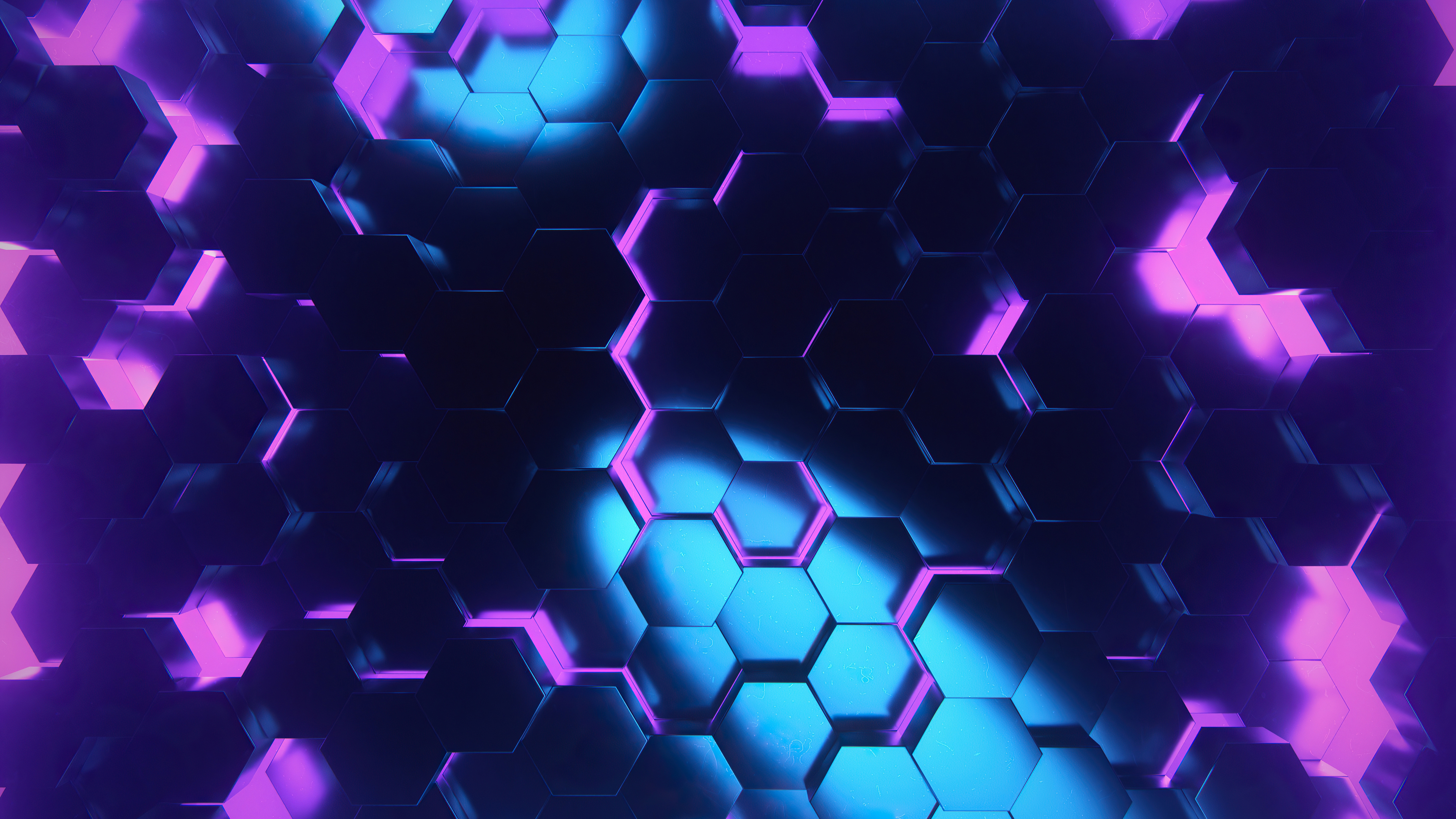 General 3840x2160 abstract hexagon CGI blue pink