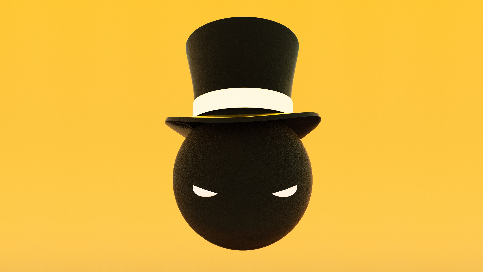General 1920x1080 ball eyes simple background yellow background top hat