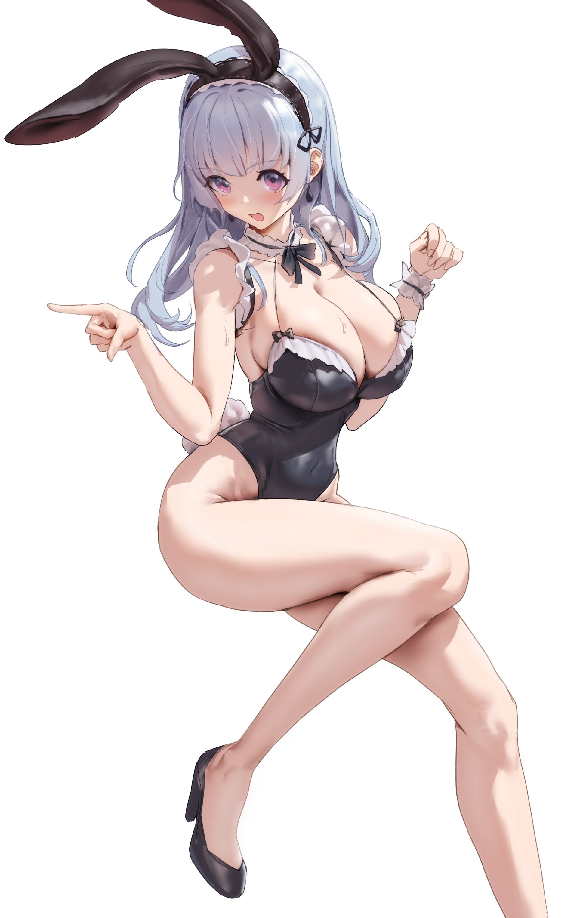 Anime 1928x3052 anime girls Azur Lane Dido (Azur Lane) Muloli huge breasts cleavage bunny suit maid outfit