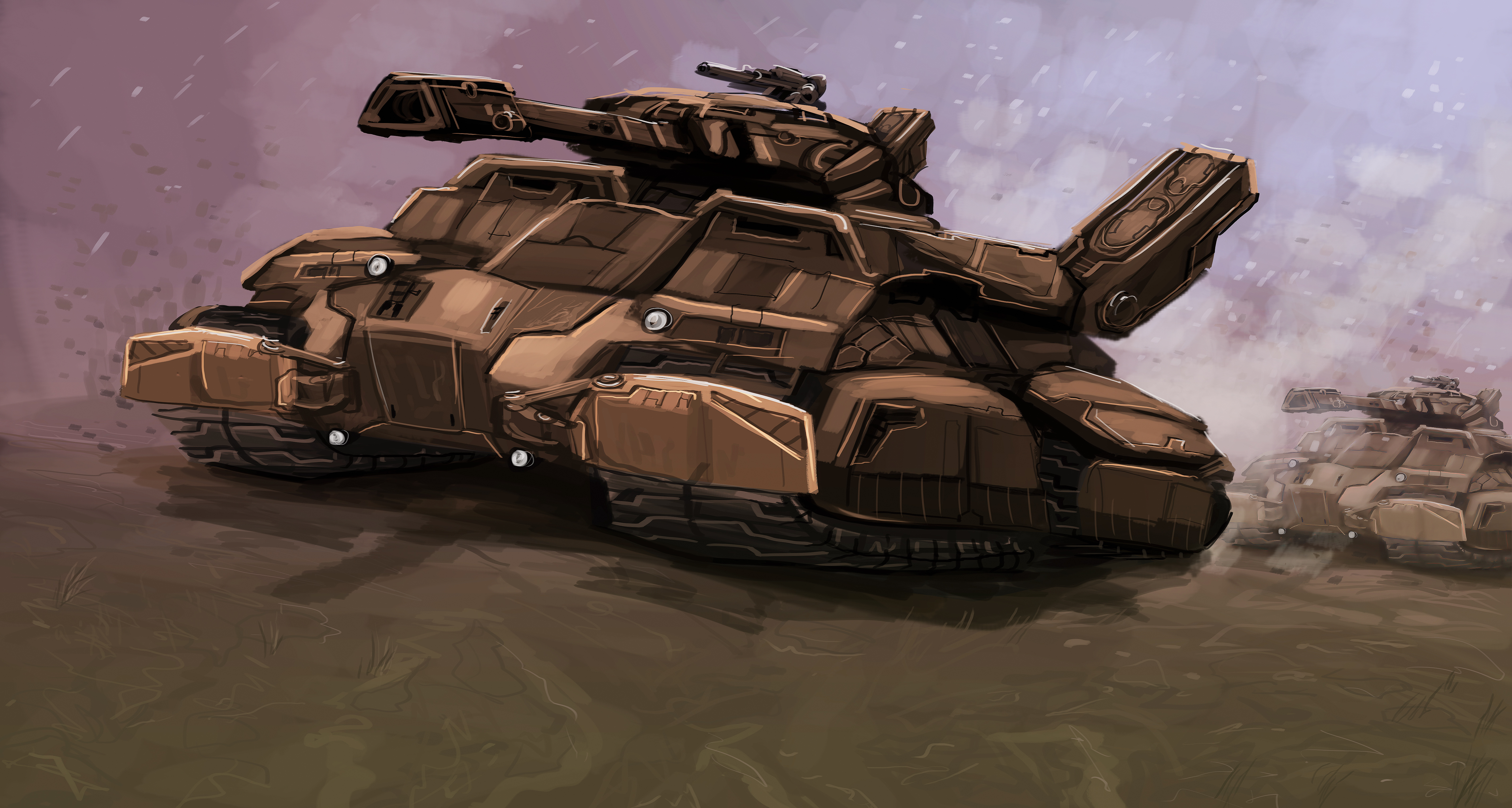 General 5697x3045 Elite: Dangerous tank science fiction digital art military frontal view simple background