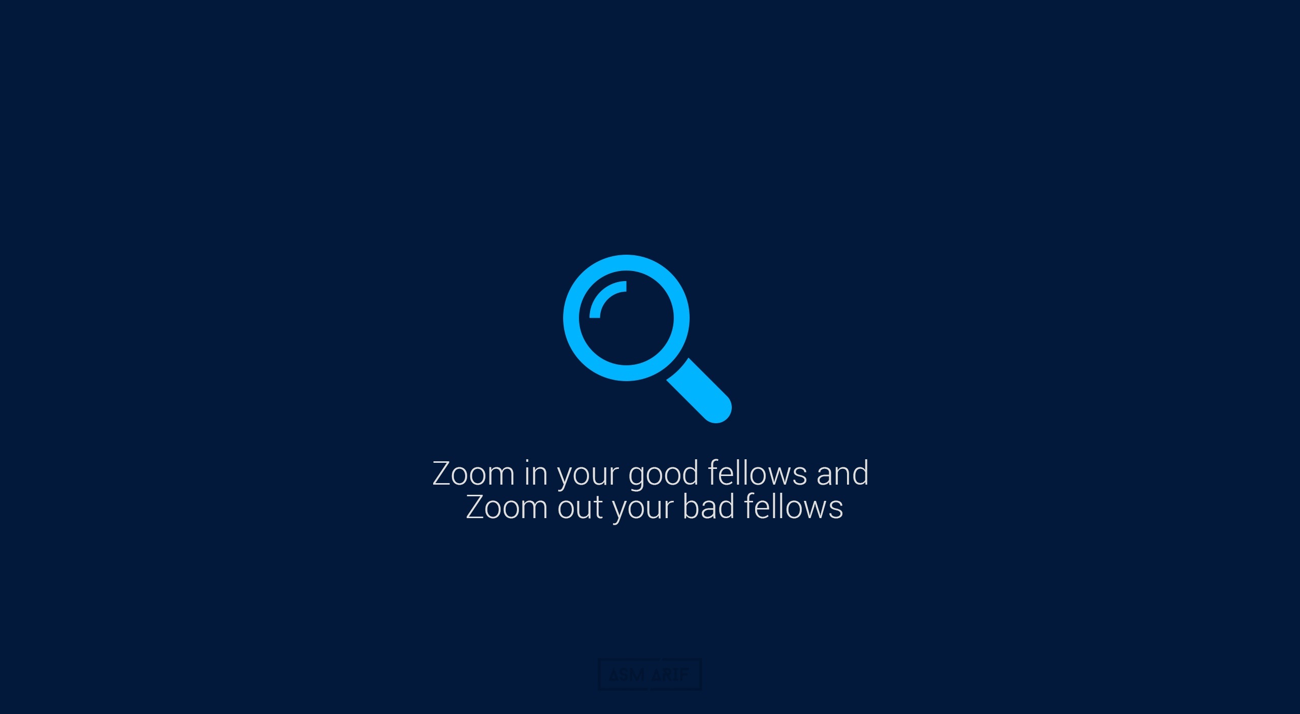 General 2560x1407 blue notes icons motivational quote blue background text magnifying glass