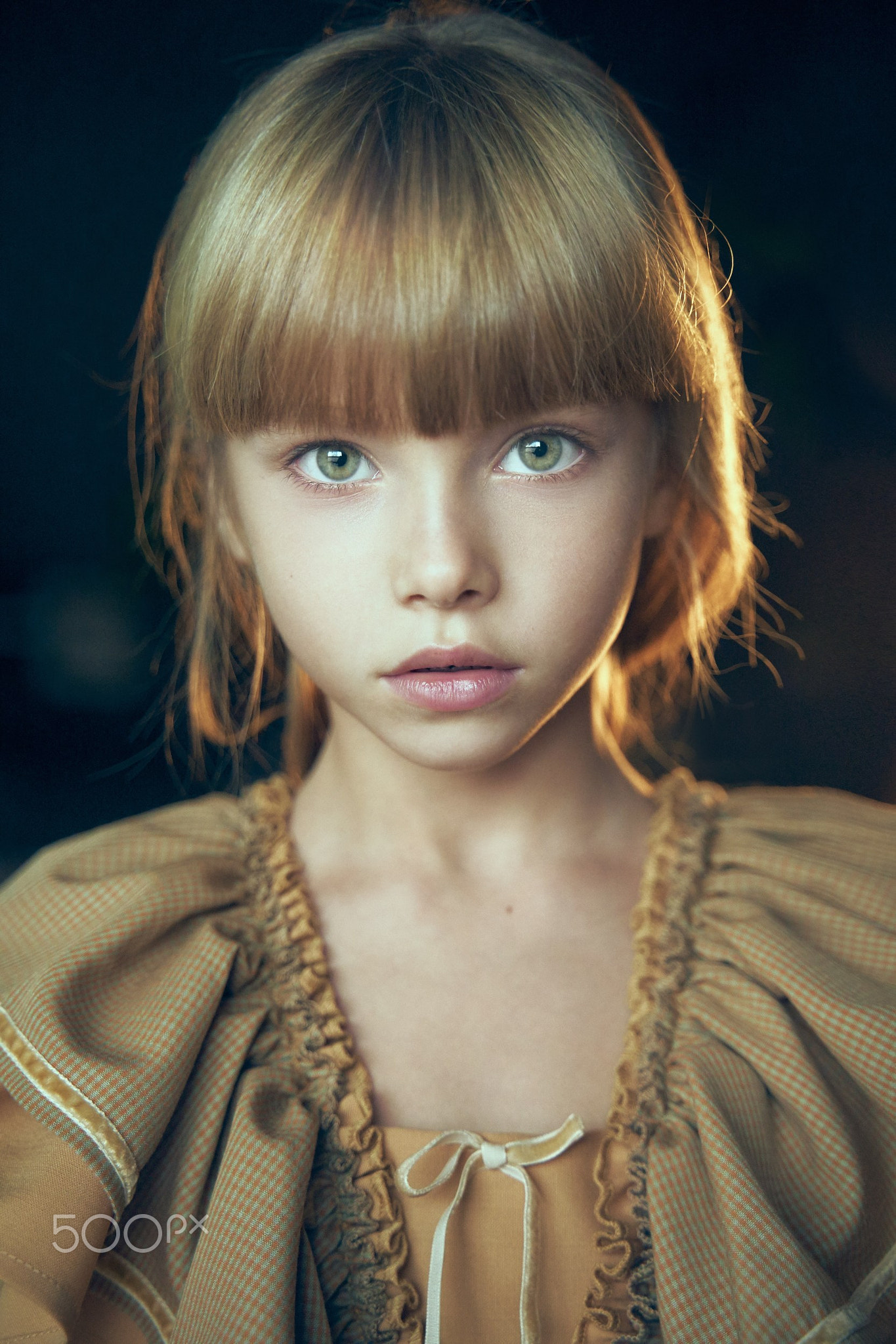 People 1365x2048 Alexander Vinogradov women blonde bangs portrait looking at viewer brown green eyes model