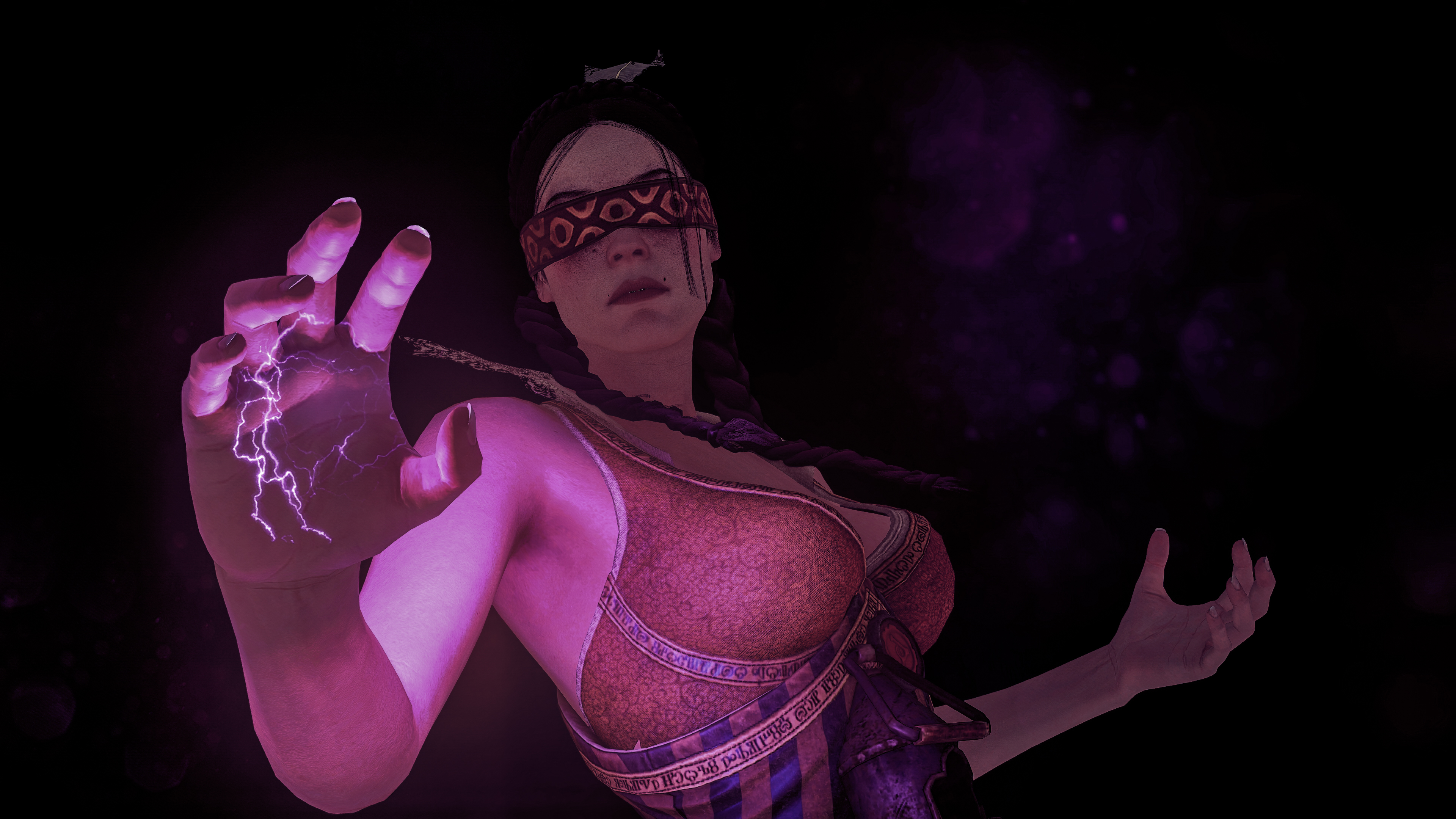 General 3840x2160 The Witcher 3: Wild Hunt PC gaming Philippa Eilhart Filippa Eilhart video games blindfold The Witcher magic sparks hands sorceress screen shot