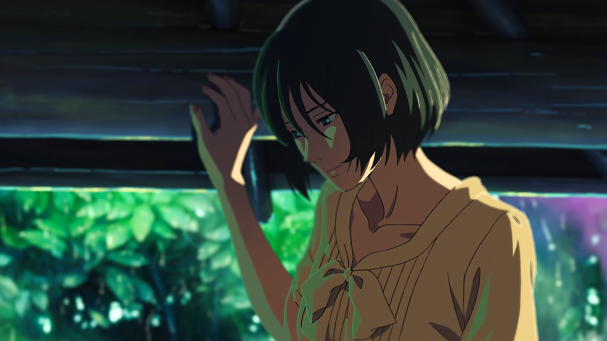 Anime 2048x1152 anime The Garden of Words short hair Makoto Shinkai 