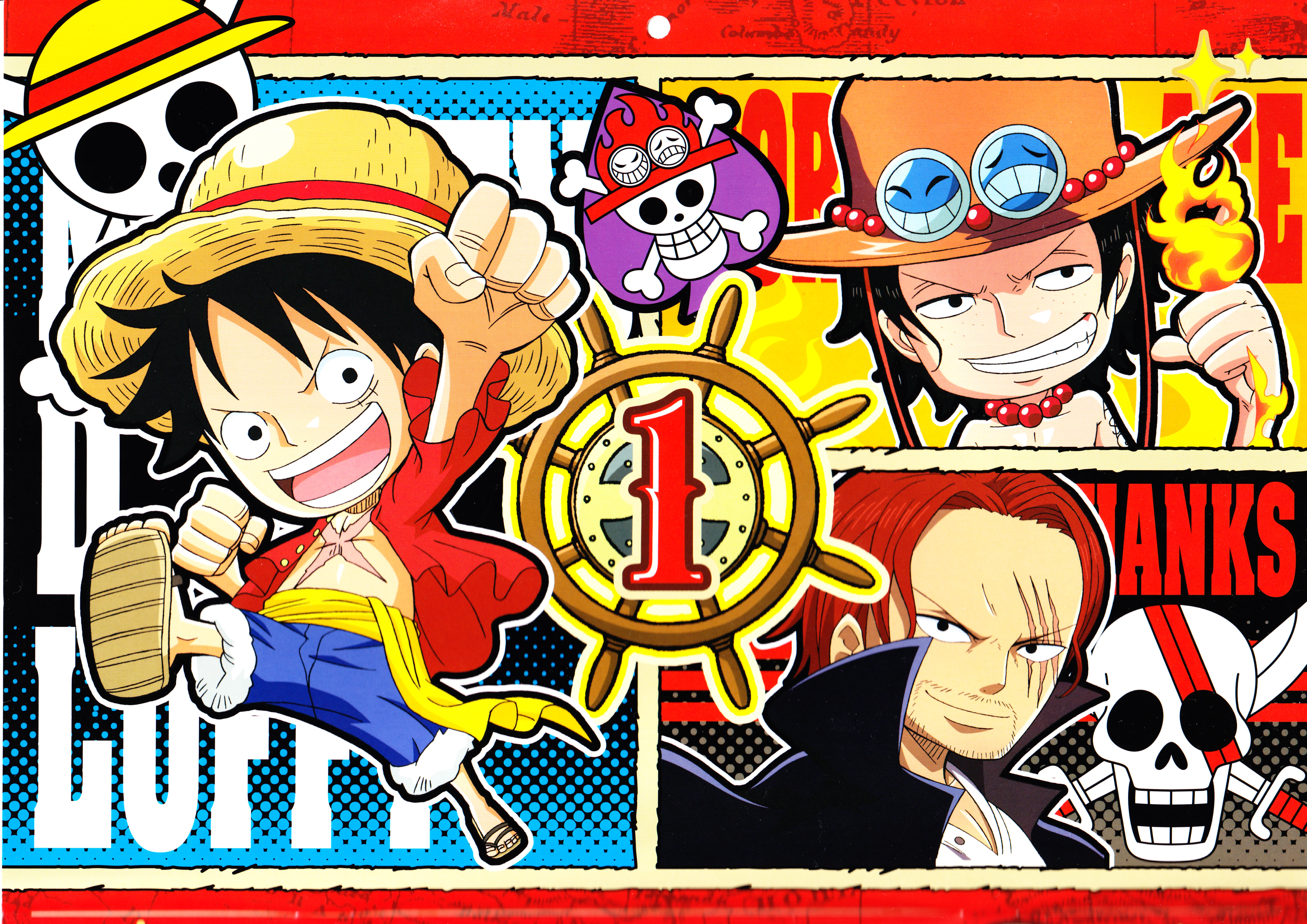 Anime 7015x4960 team anime anime boys hat skull One Piece Monkey D. Luffy