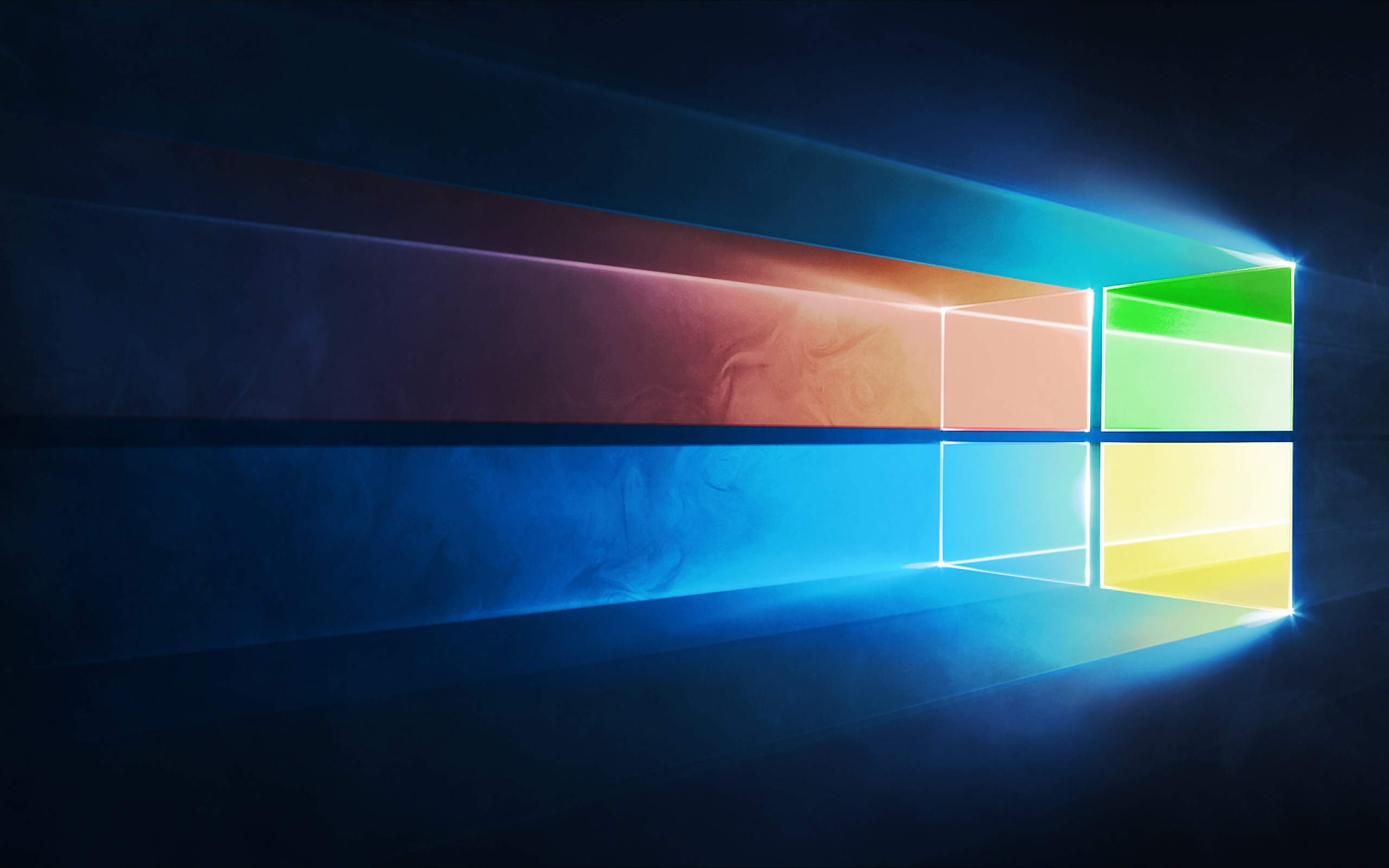 General 2560x1600 Windows 10 logo colorful operating system RGB Microsoft low light digital art