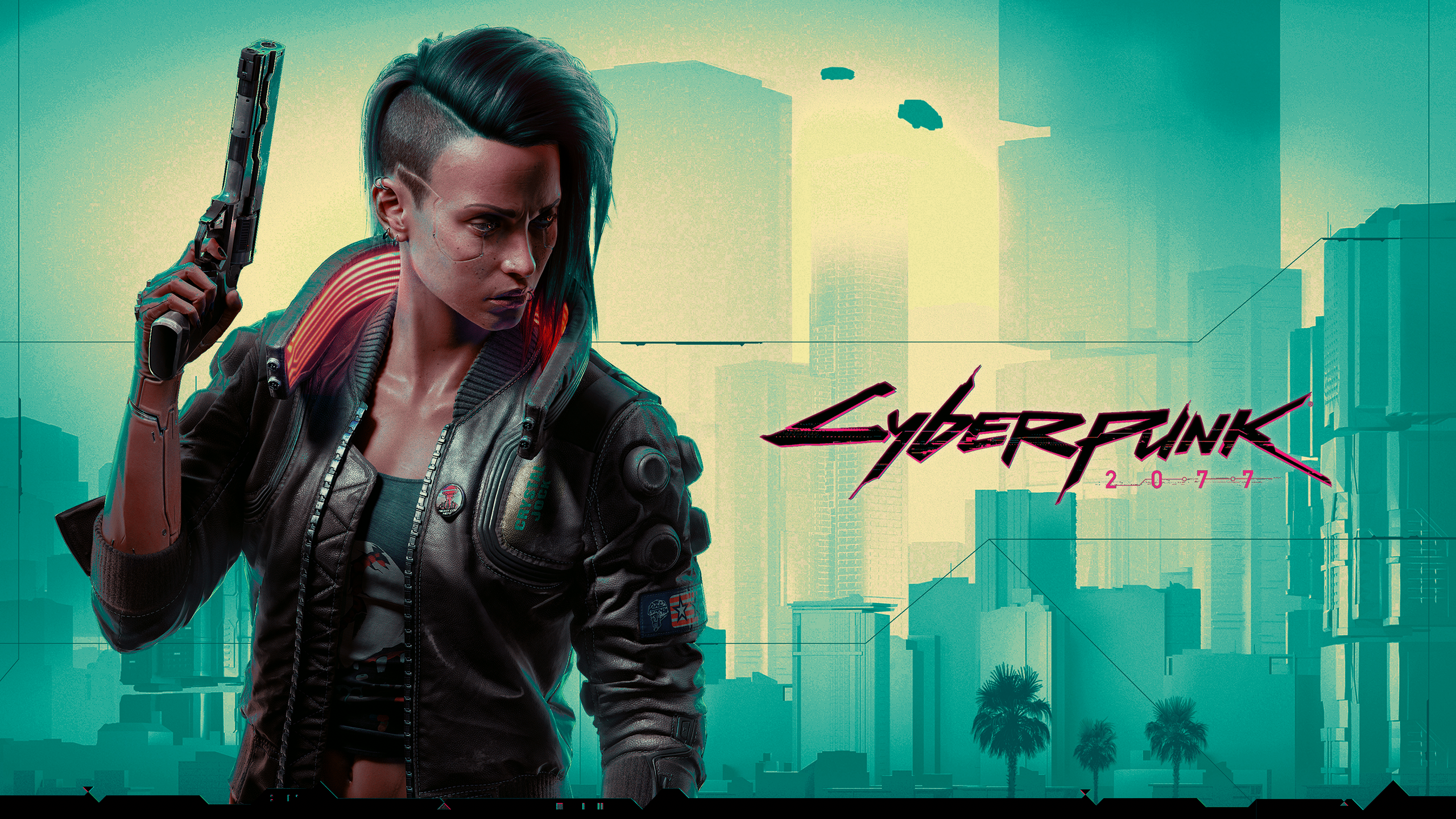 General 2560x1440 cyberpunk science fiction Cyberpunk 2077 video games dystopian video game girls turquoise CD Projekt RED