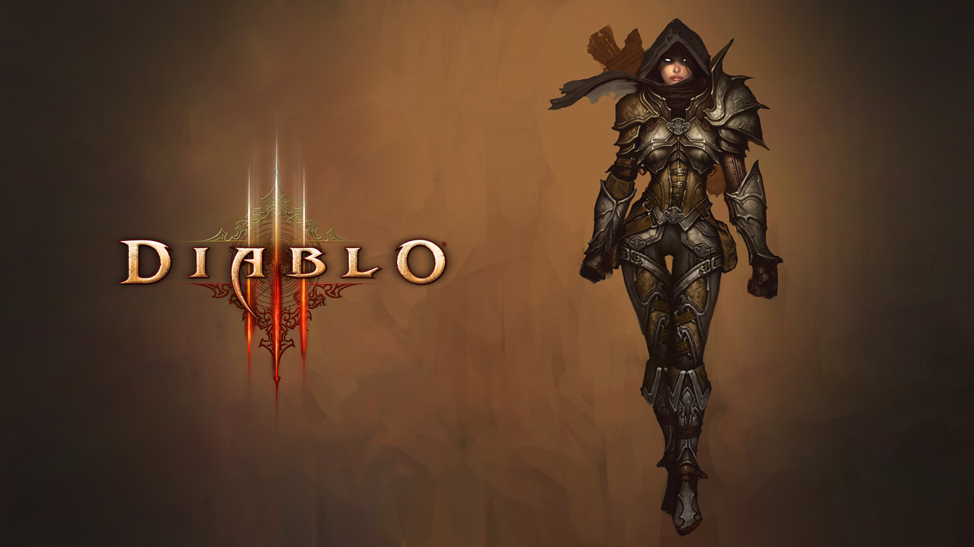 General 1920x1080 Diablo 3: Reaper of Souls video game art video game characters illustration typography Demon Hunter (Diablo) simple background digital art