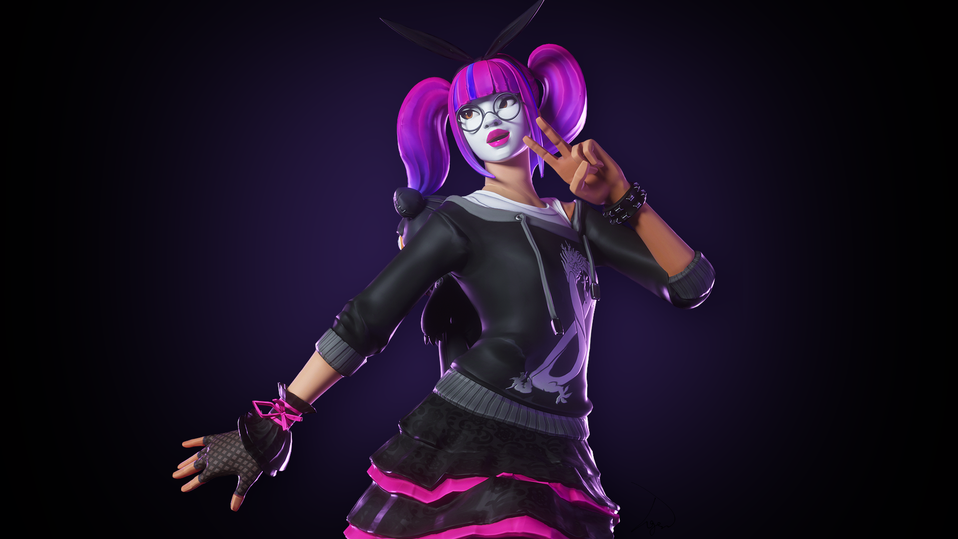 General 1920x1080 Fortnite lace purple background video games Epic Games