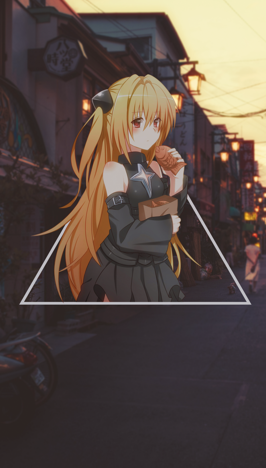 Anime 1080x1902 anime girls picture-in-picture anime blonde long hair red eyes