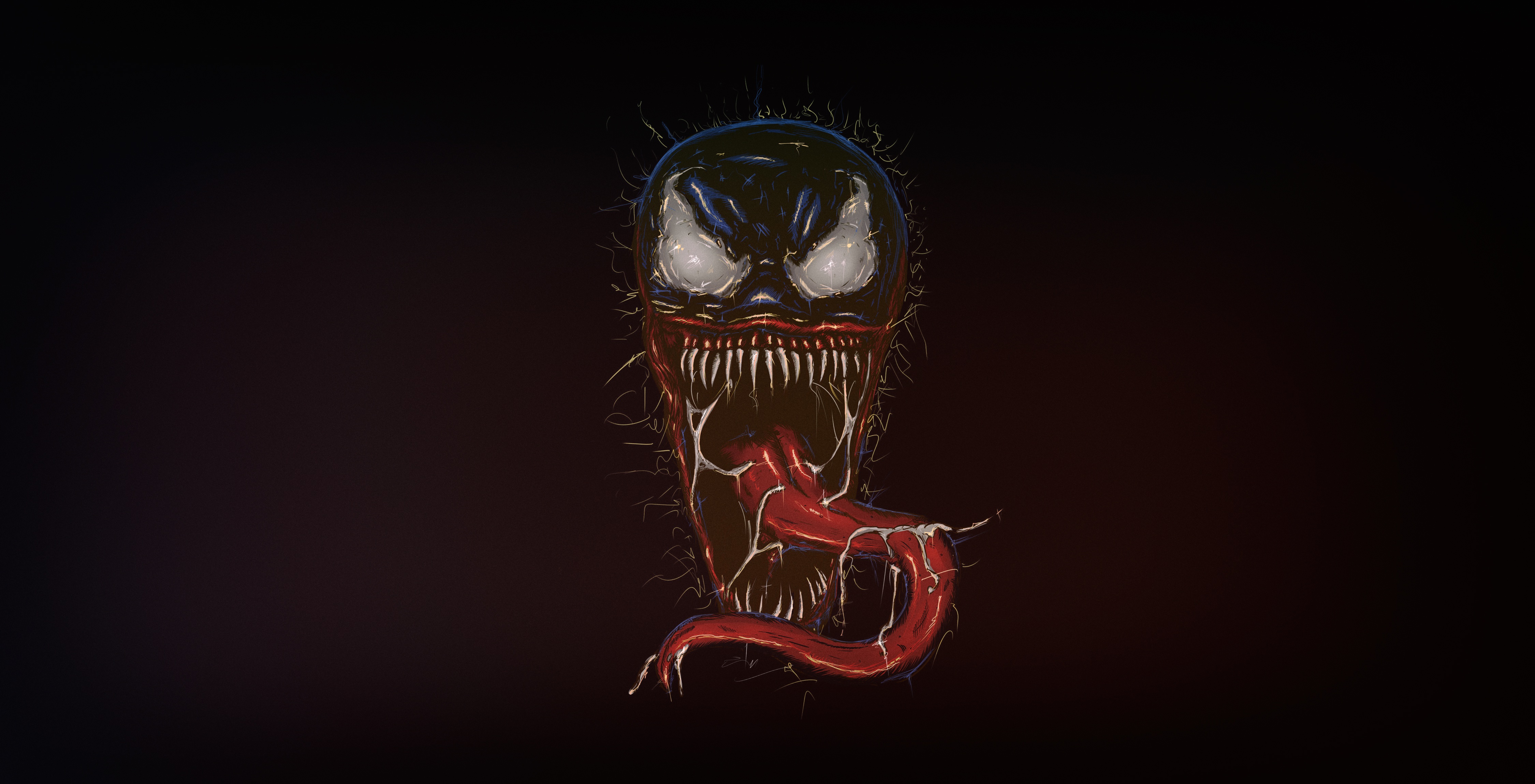 General 4500x2300 artwork Venom Spider-Man Marvel Comics simple background digital art