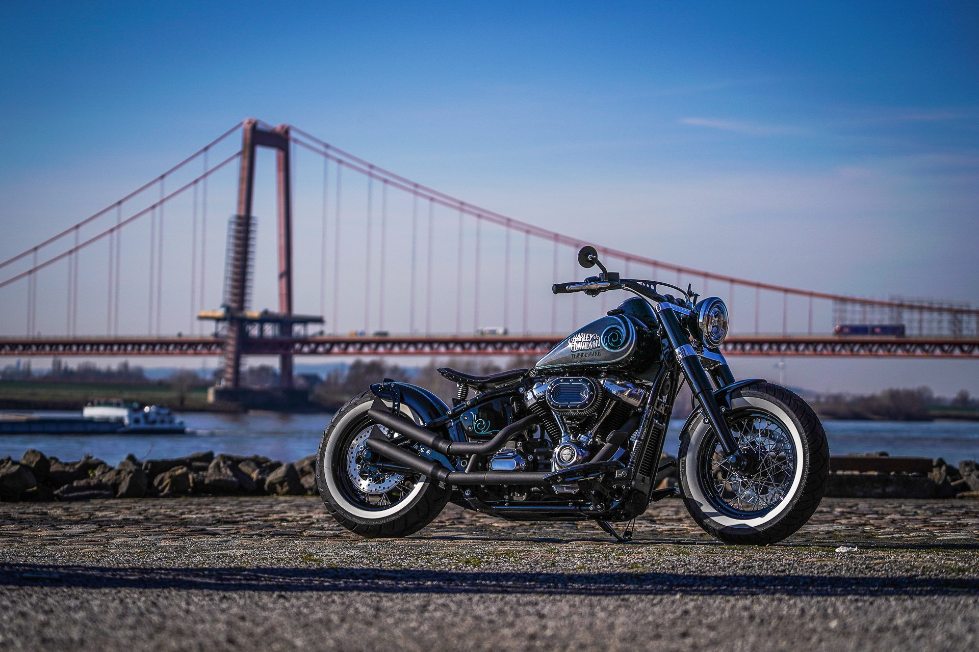 General 1920x1280 Harley-Davidson motorcycle bridge chrome vehicle urban American motorcycles