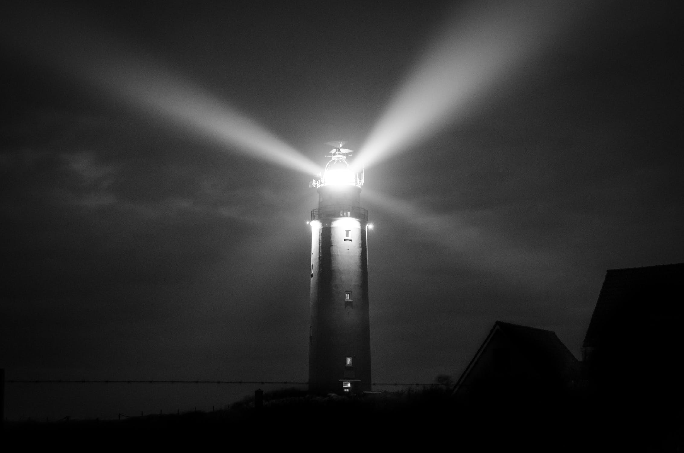 General 2265x1500 monochrome lighthouse low saturation night dark