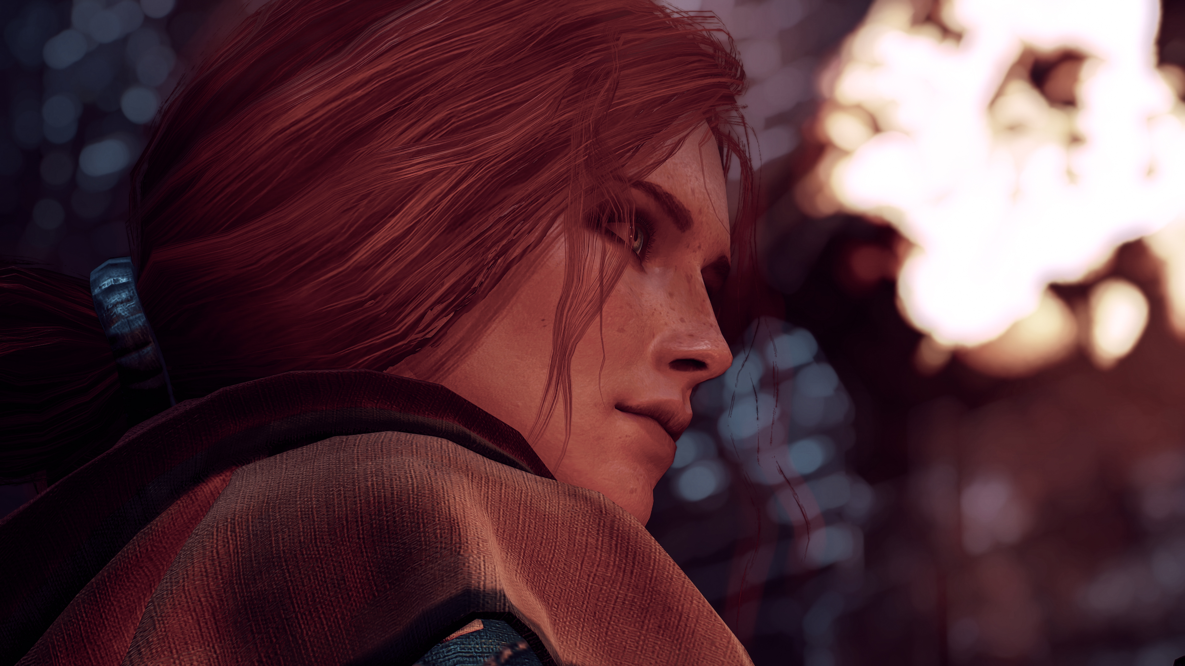 General 3840x2160 The Witcher The Witcher 3: Wild Hunt screen shot PC gaming face women redhead Triss Merigold