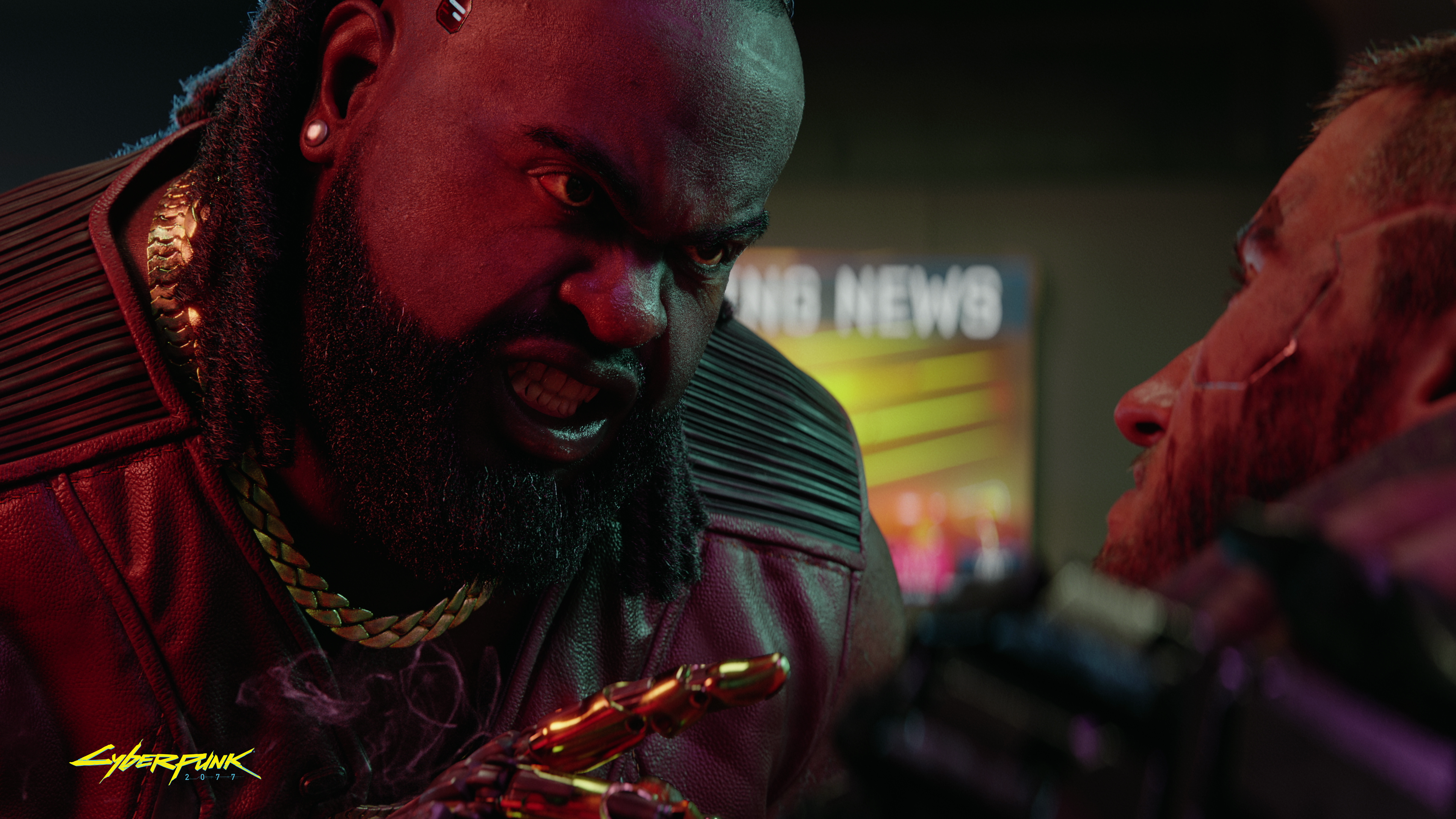 General 3840x2160 Cyberpunk 2077 screen shot video games Dexter DeShawn Male Vee CD Projekt RED angry video game characters